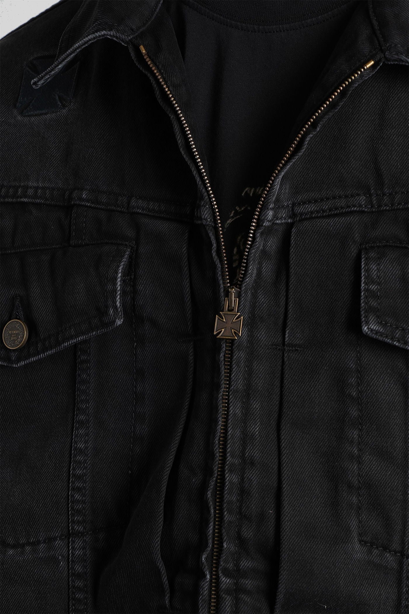 Denim Jackets in black cotton - Image 5