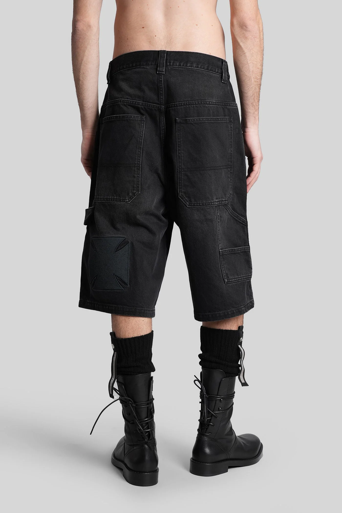 Shorts in black cotton - Image 3