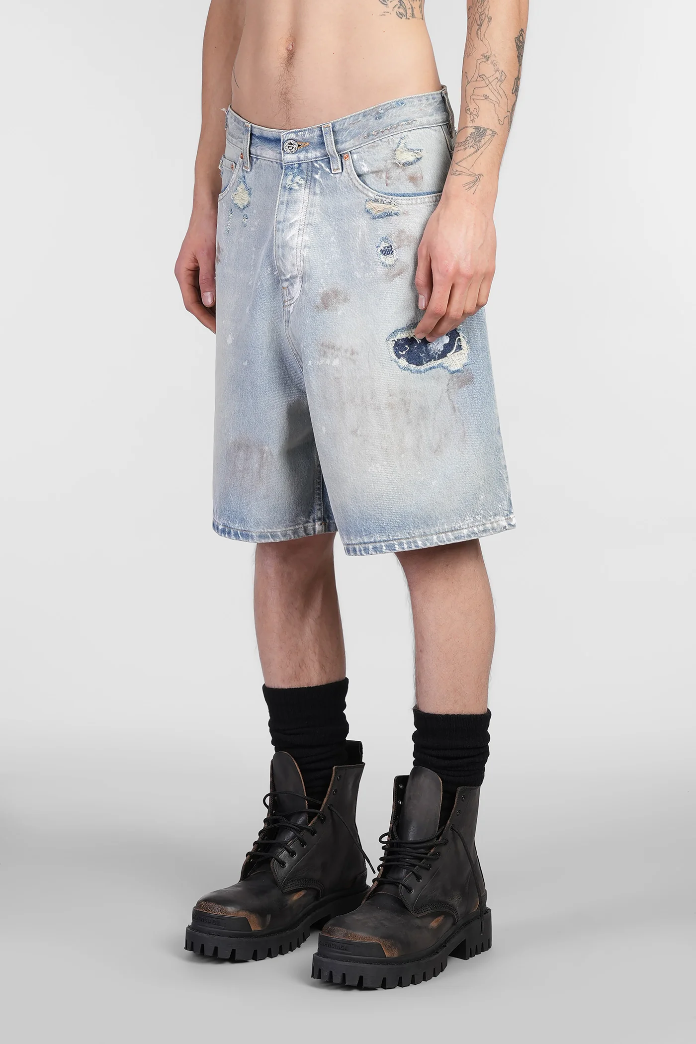 Shorts in blue denim - Image 4
