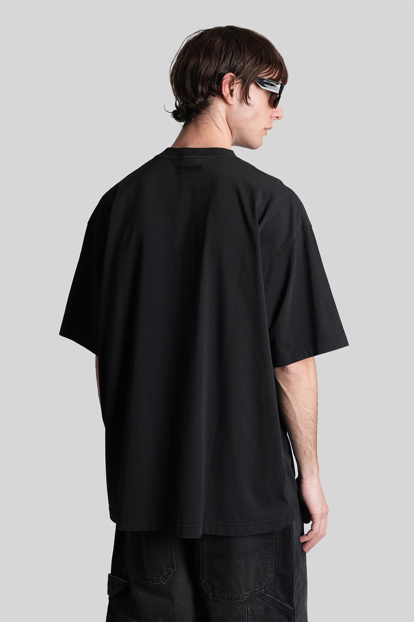 T-Shirt in black cotton - Image 3