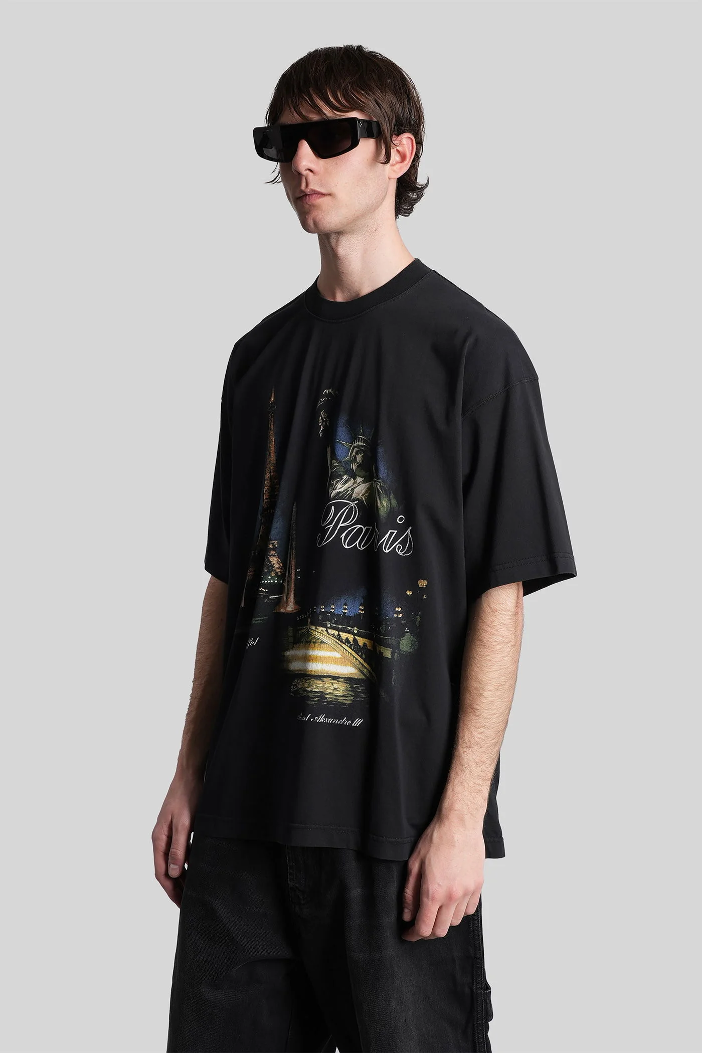 T-Shirt in black cotton - Image 4