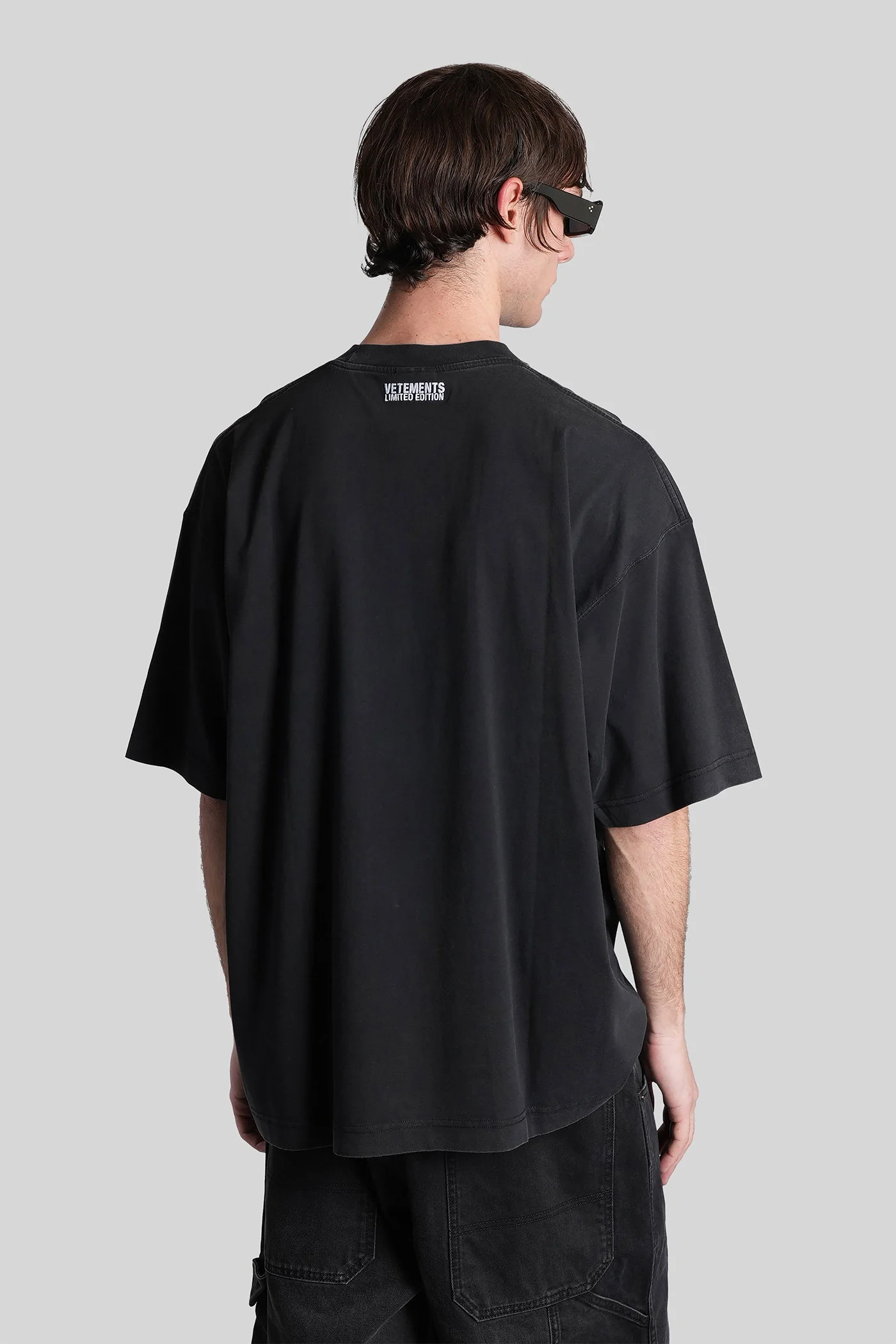 T-Shirt in black cotton - Image 3