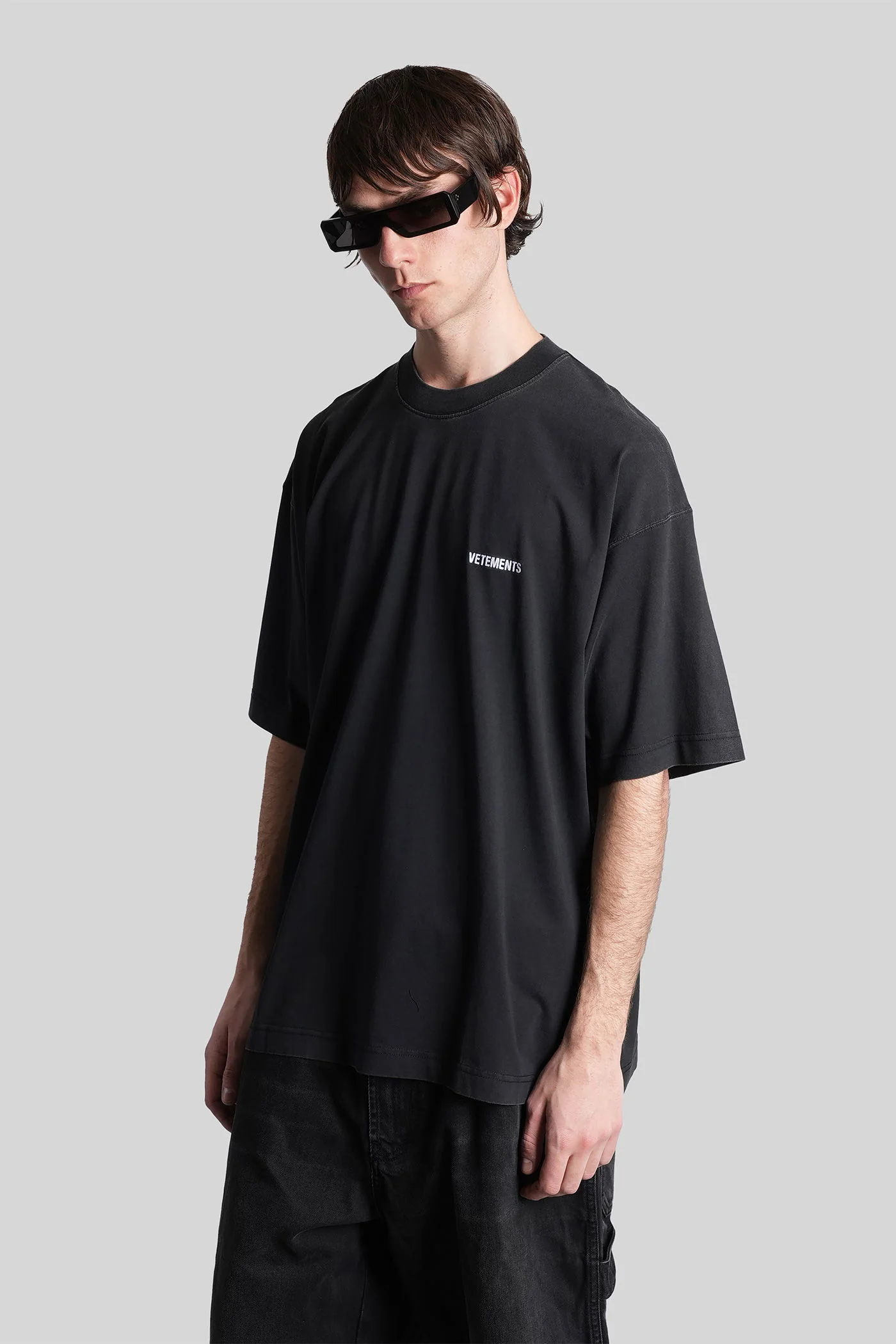 T-Shirt in black cotton - Image 4