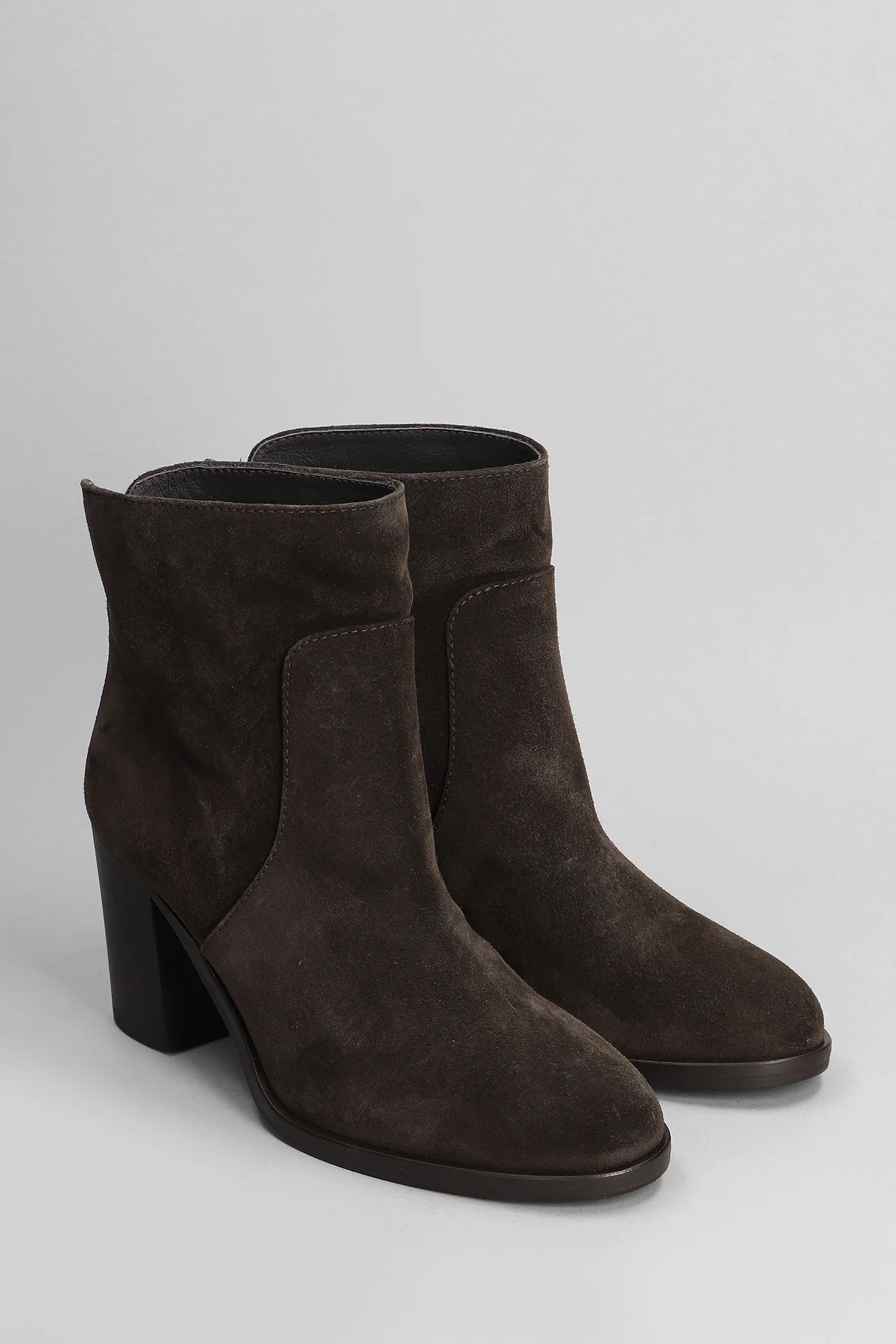 High heels Ankle boots in dark brown suede - Image 2