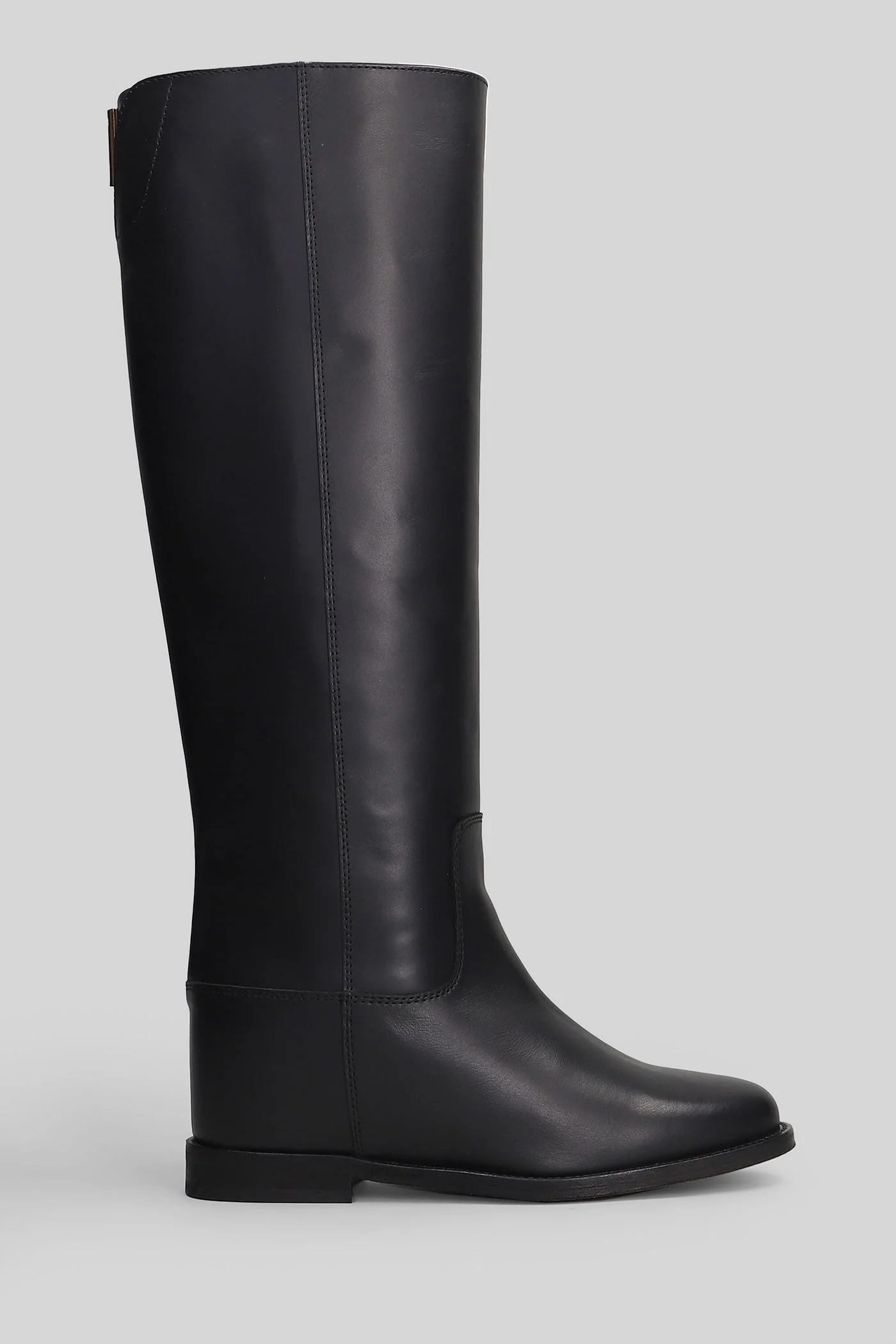 in black leather