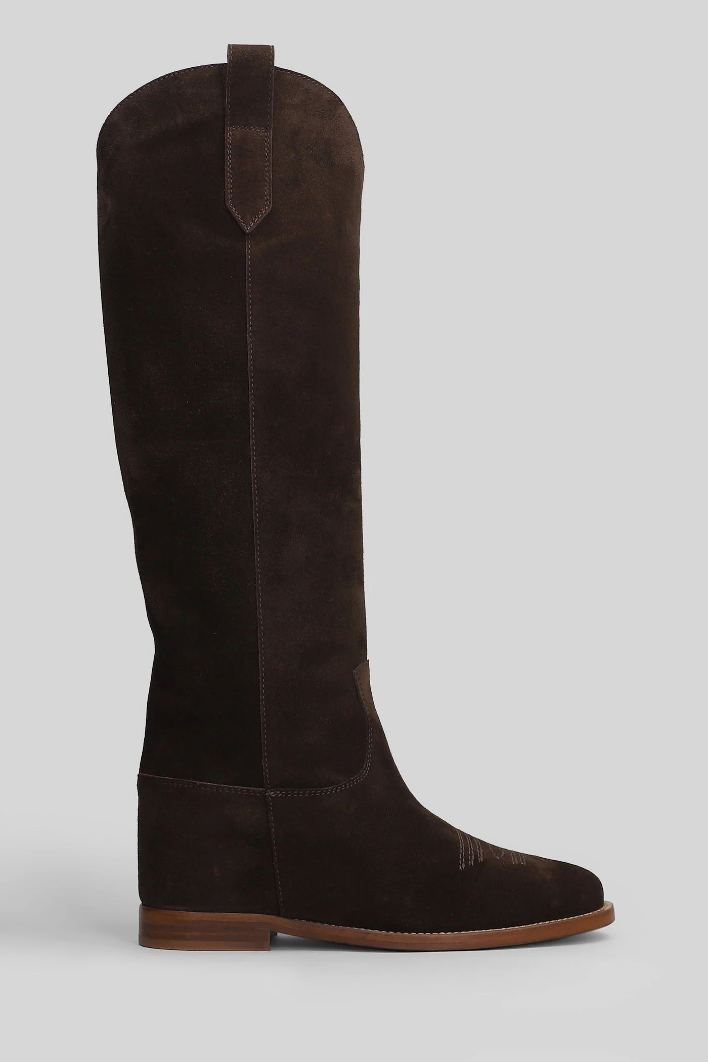 in brown suede