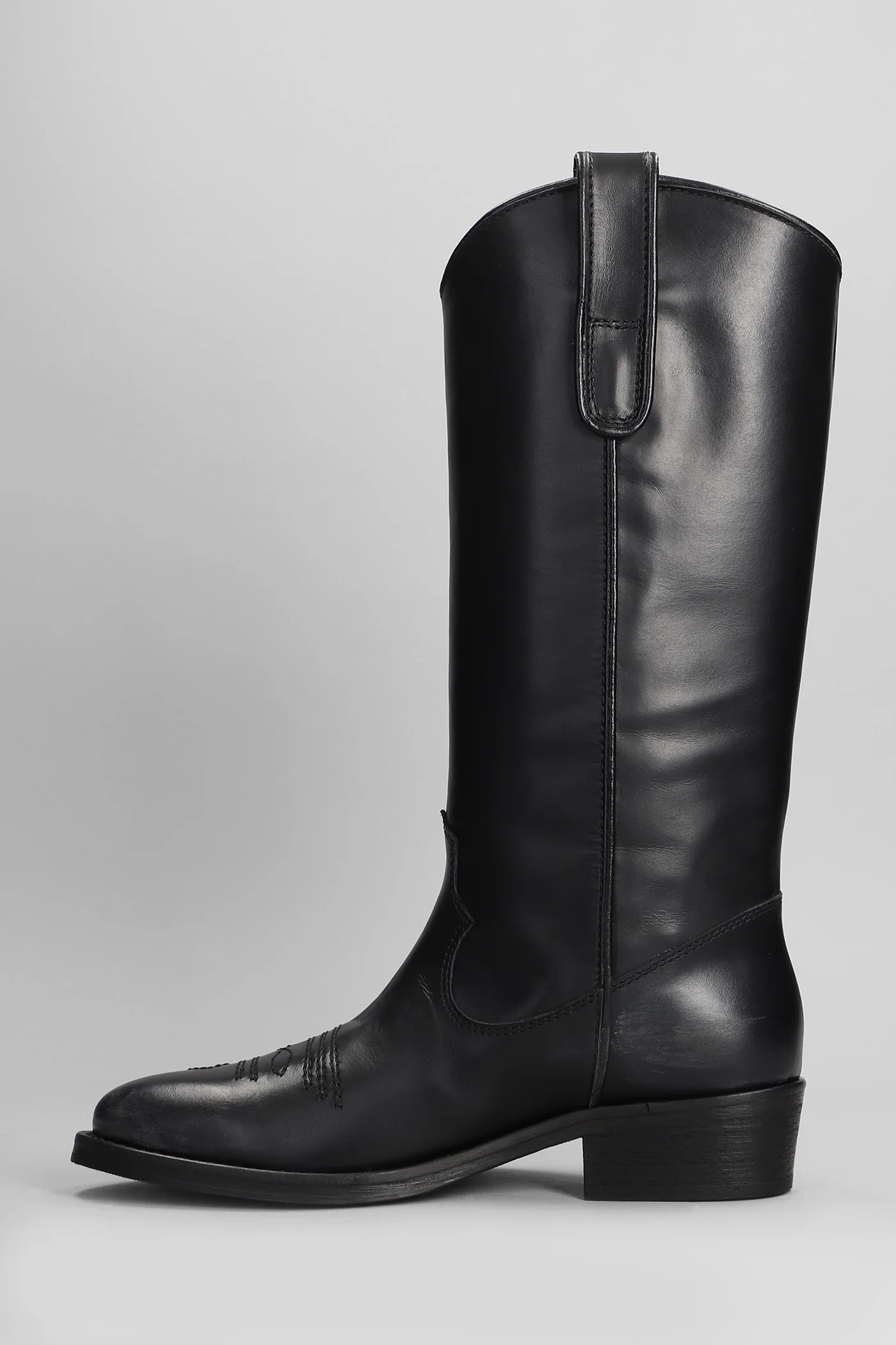 texan boots in black leather - Image 3
