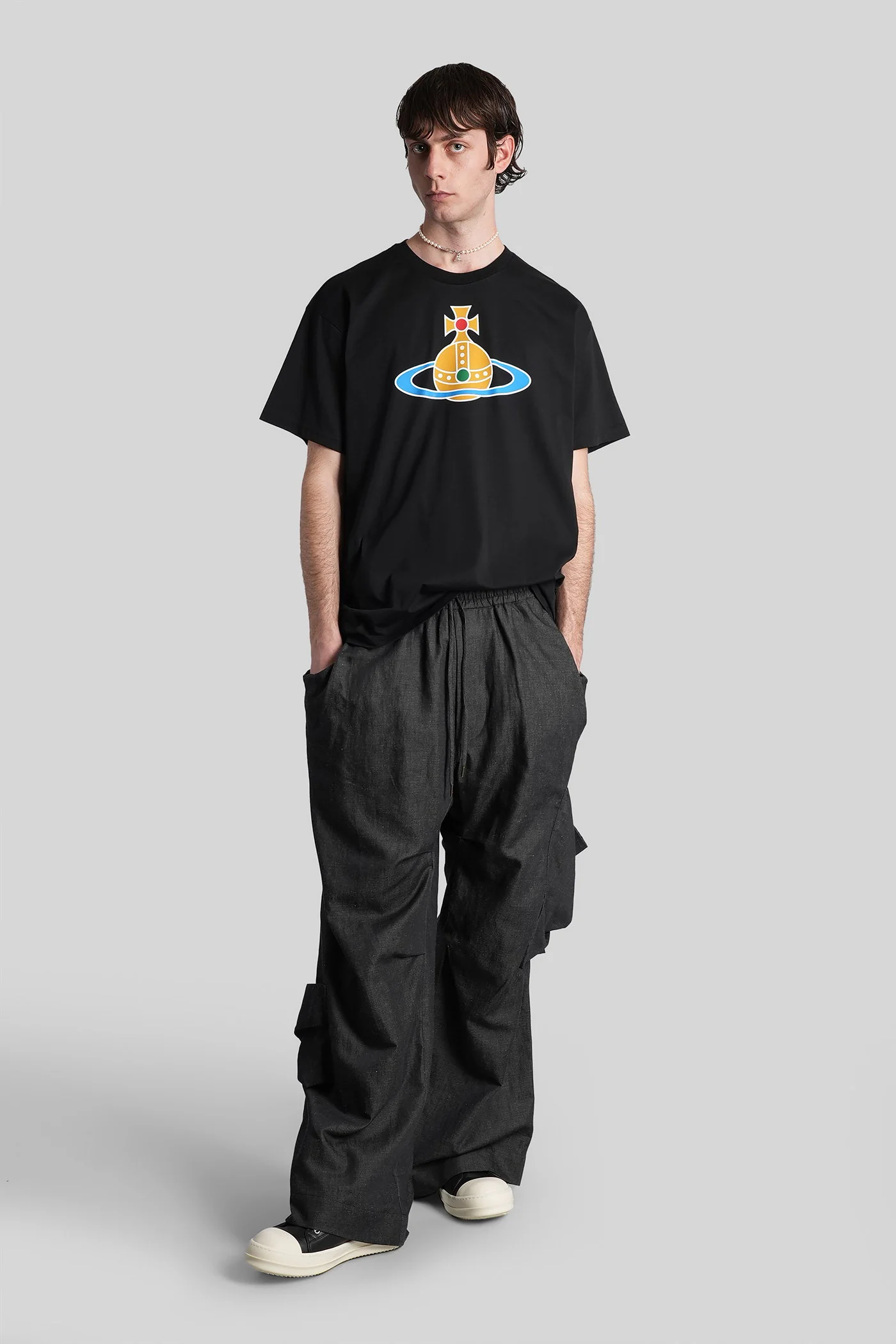 T-Shirt in black cotton - Image 2