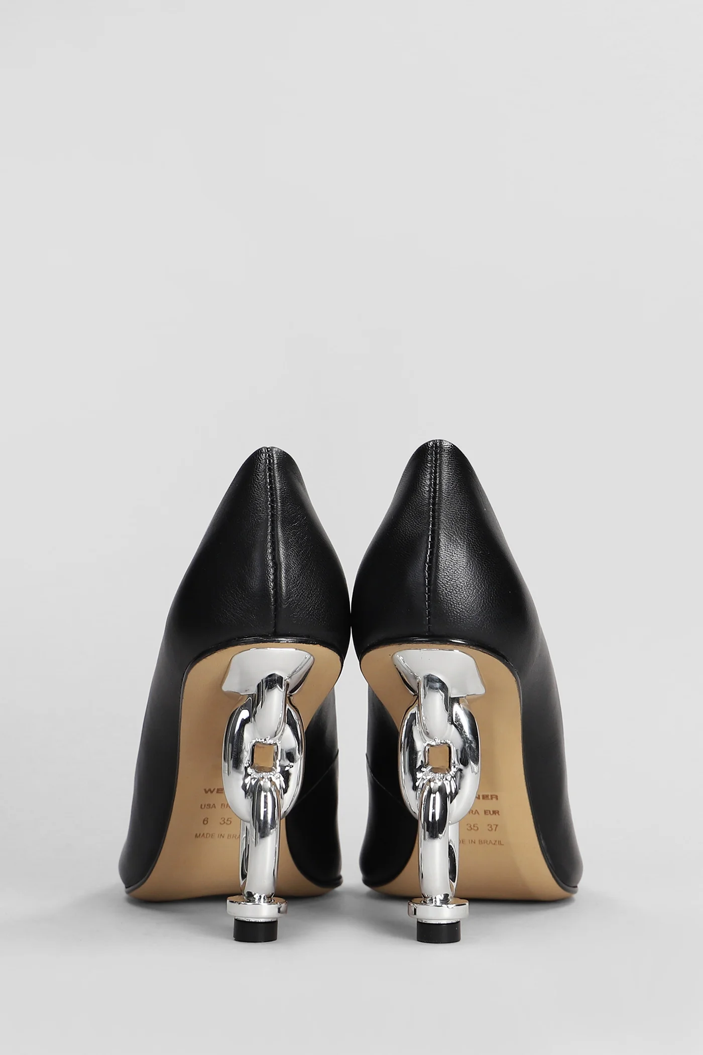 Pumps in black leather - Image 4