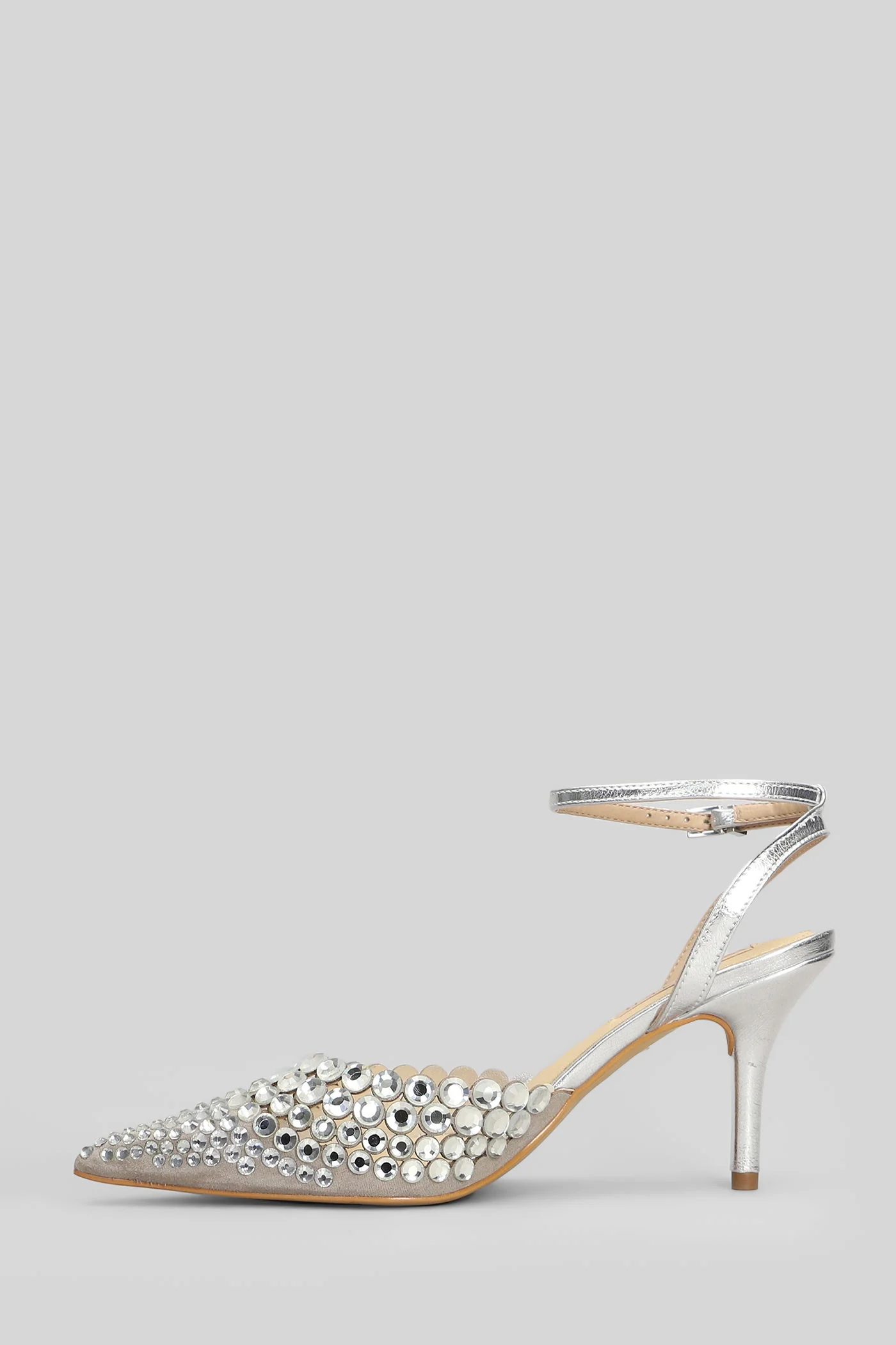 Pumps in silver leather - Image 3