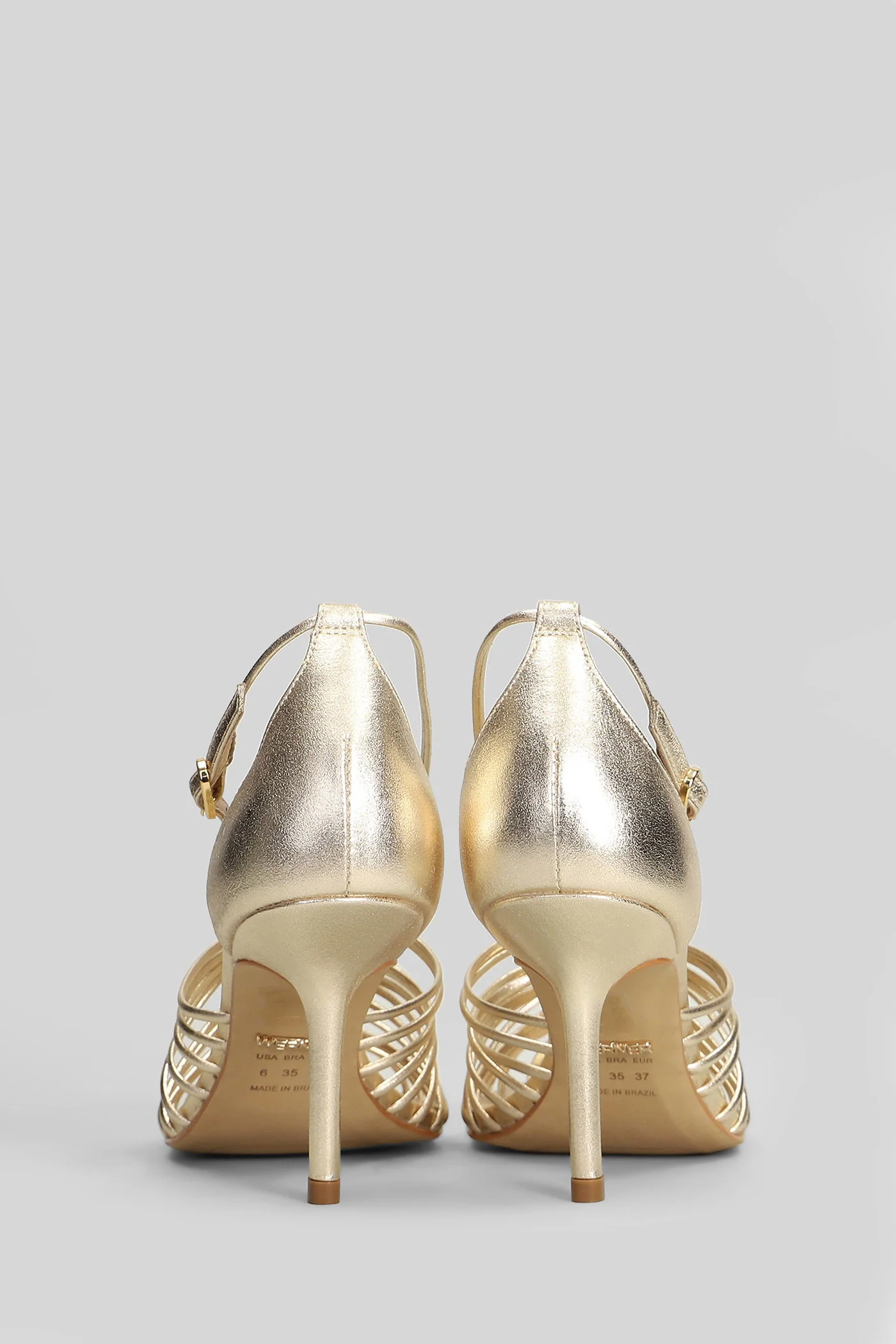 Sandals in platinum leather - Image 4