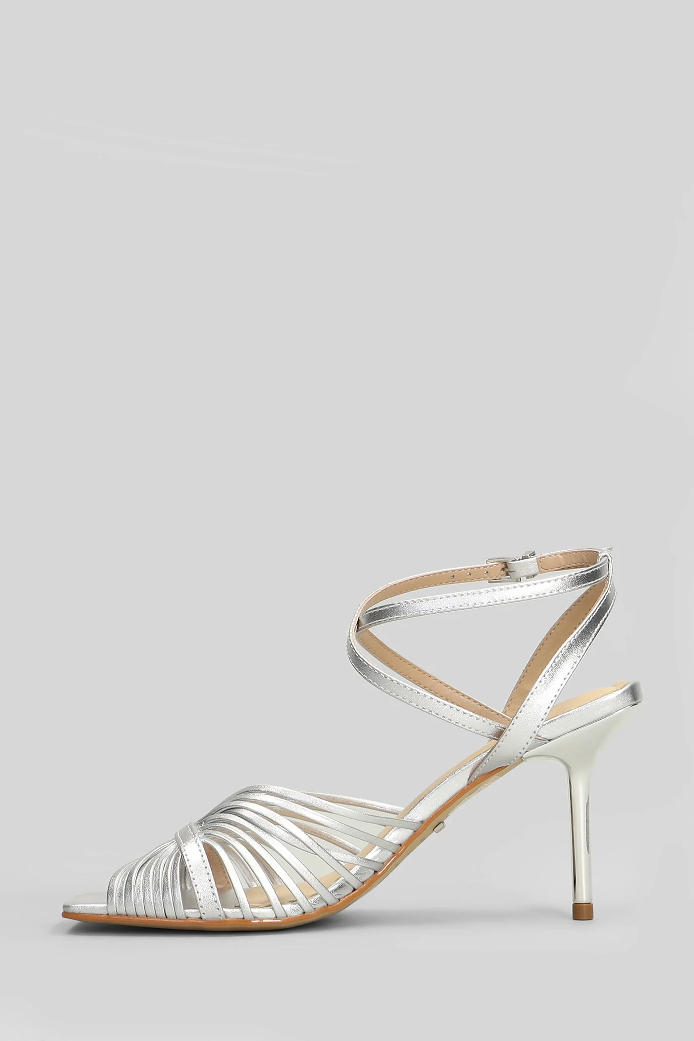 Sandals in silver leather - Image 3