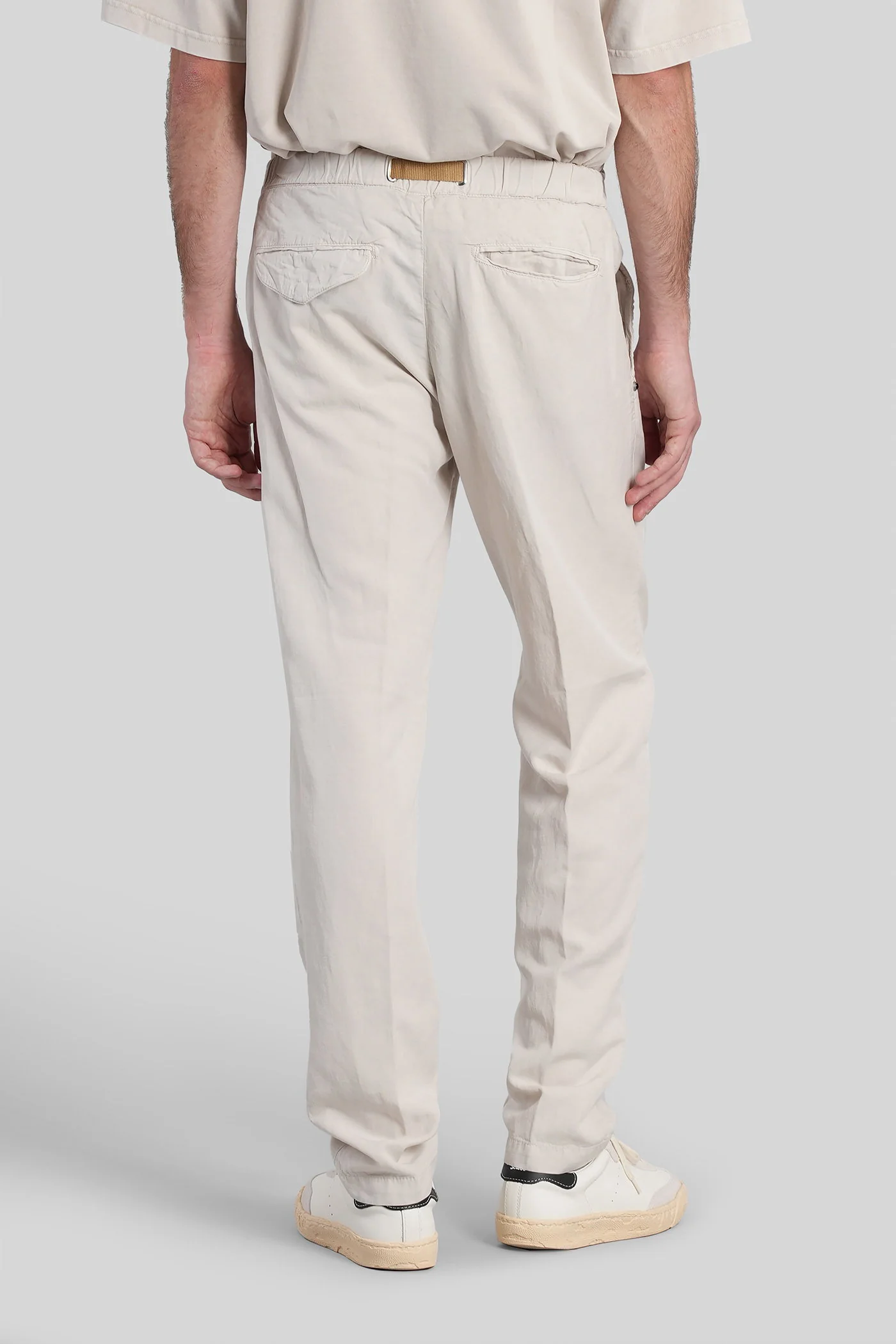 Pants in beige wool and polyester - Image 3