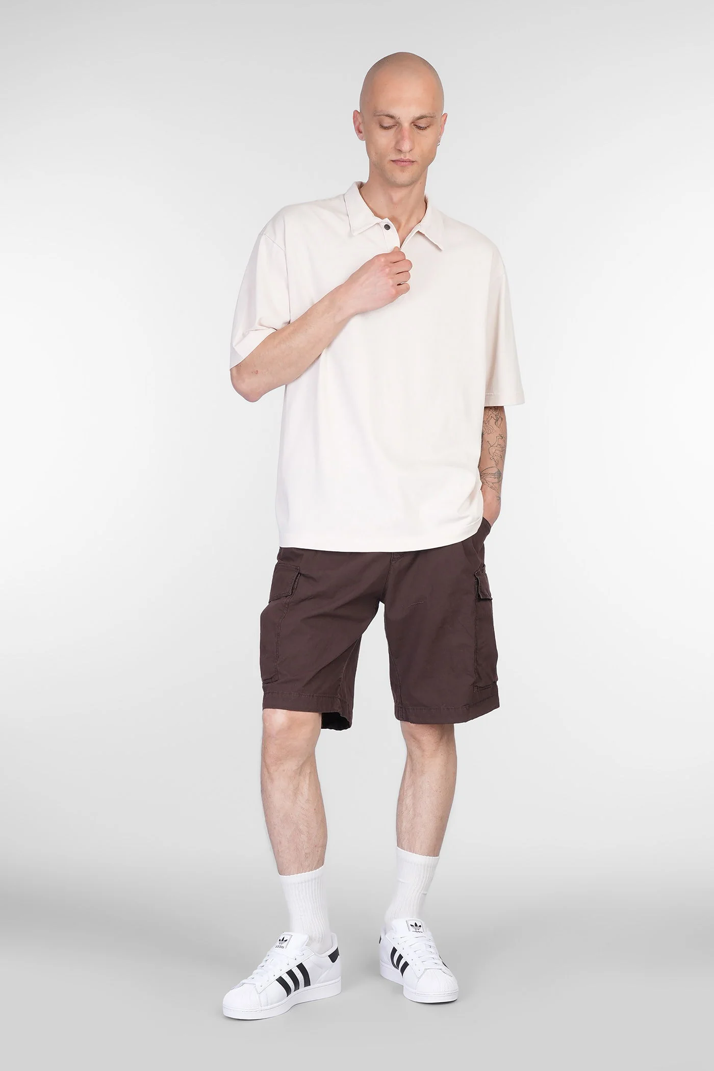 Shorts in brown cotton - Image 2