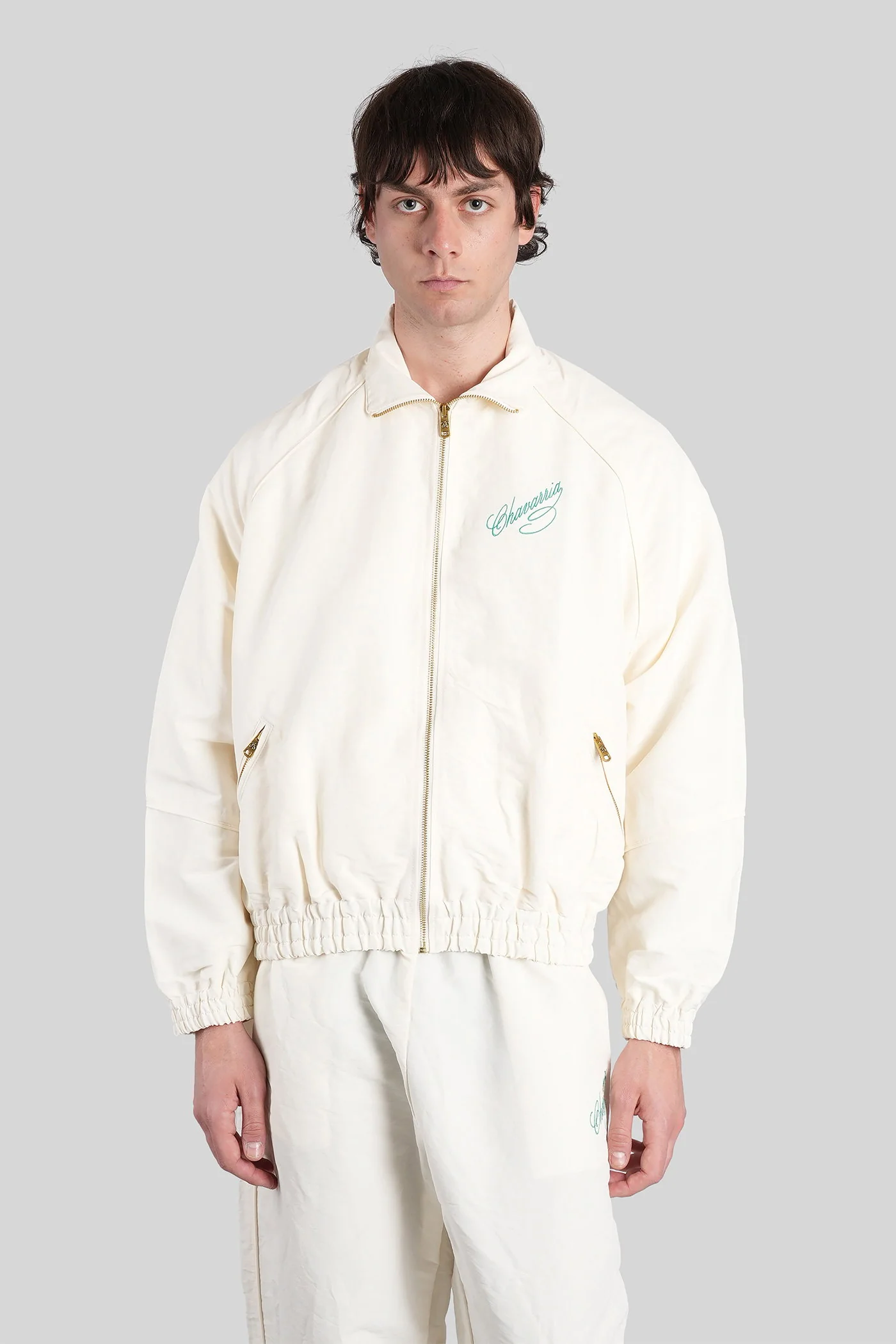 Casual jacket in beige polyester
