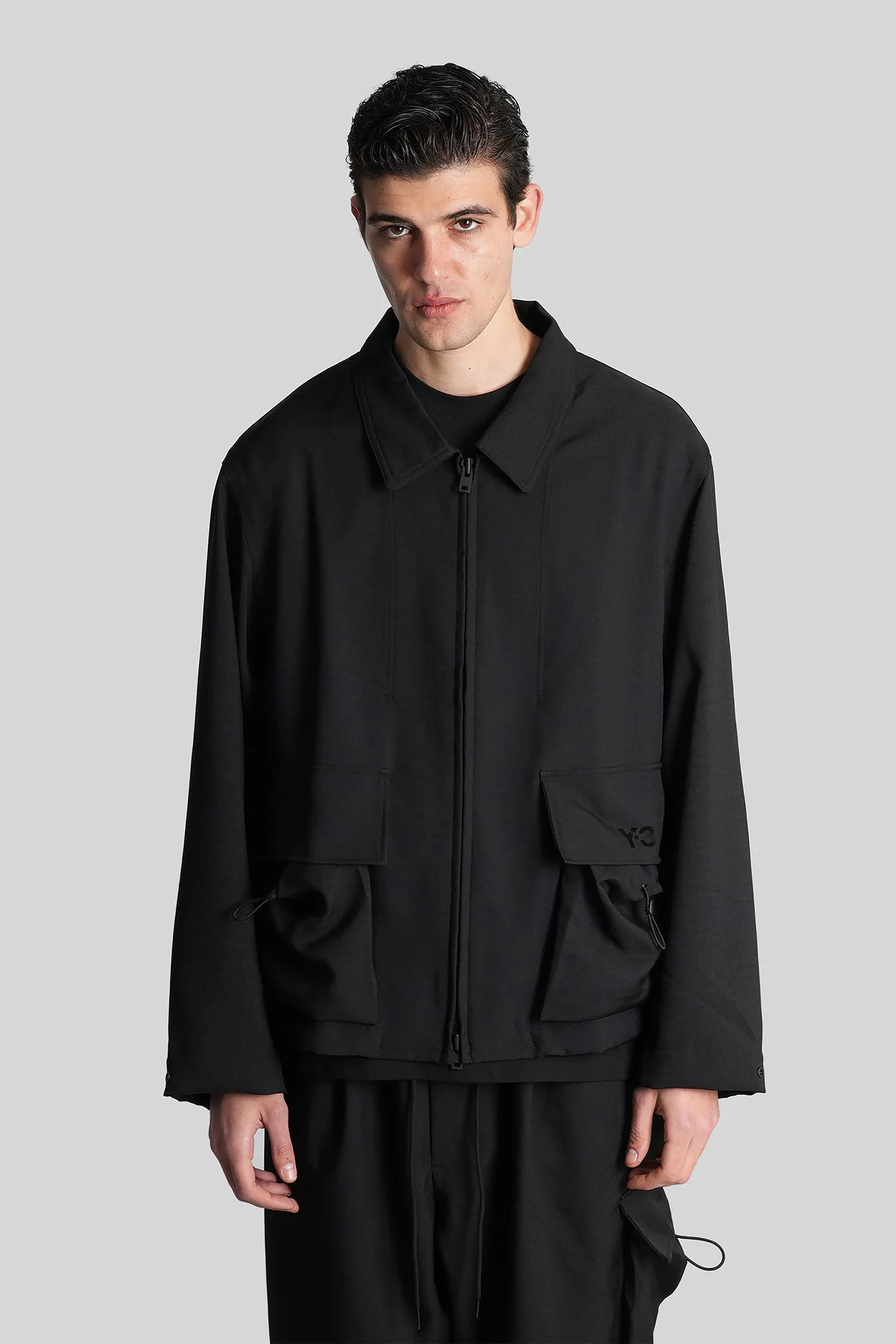 Casual jacket in black polyester