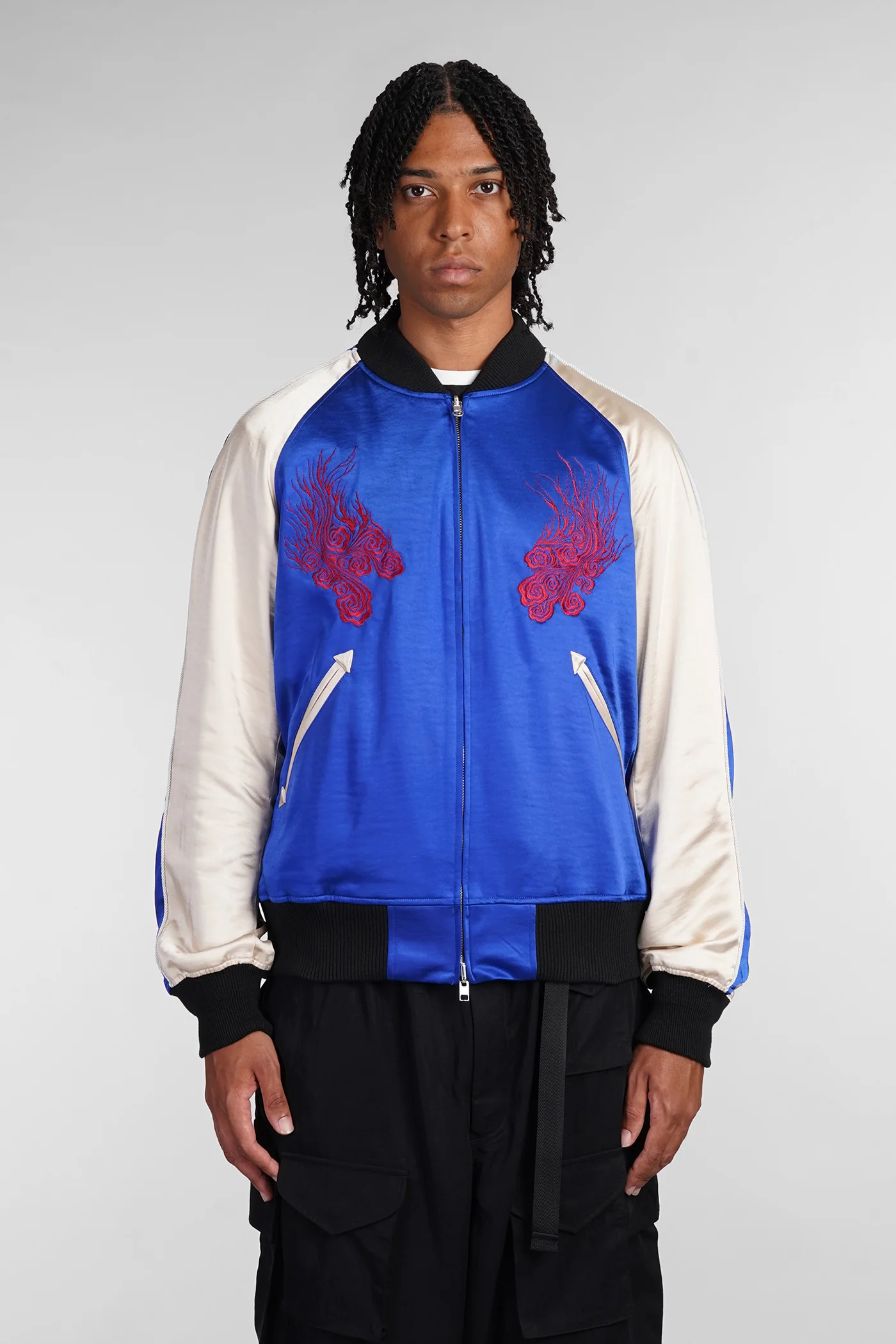 Casual jacket in blue polyester