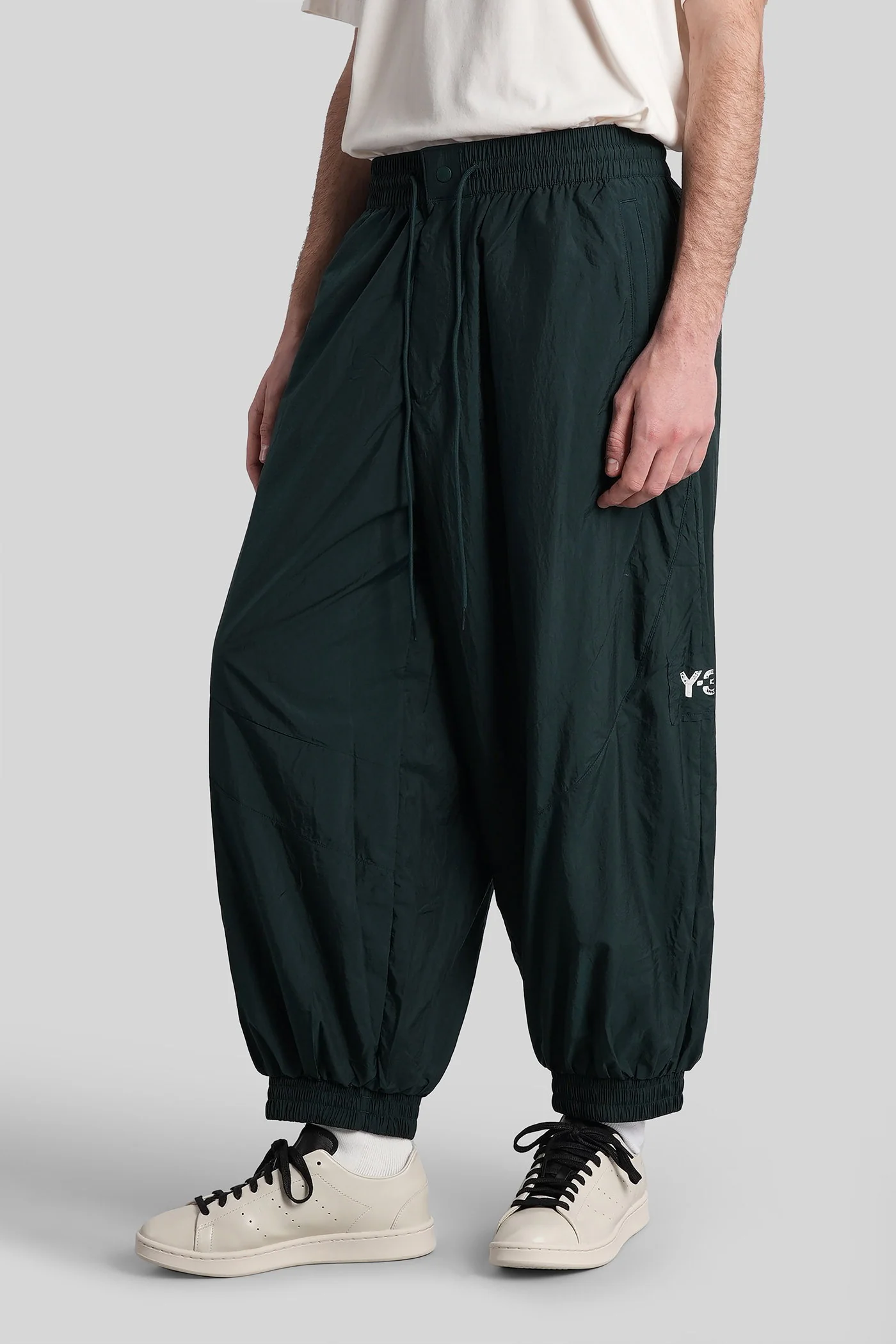 Pants in green polyamide - Image 4