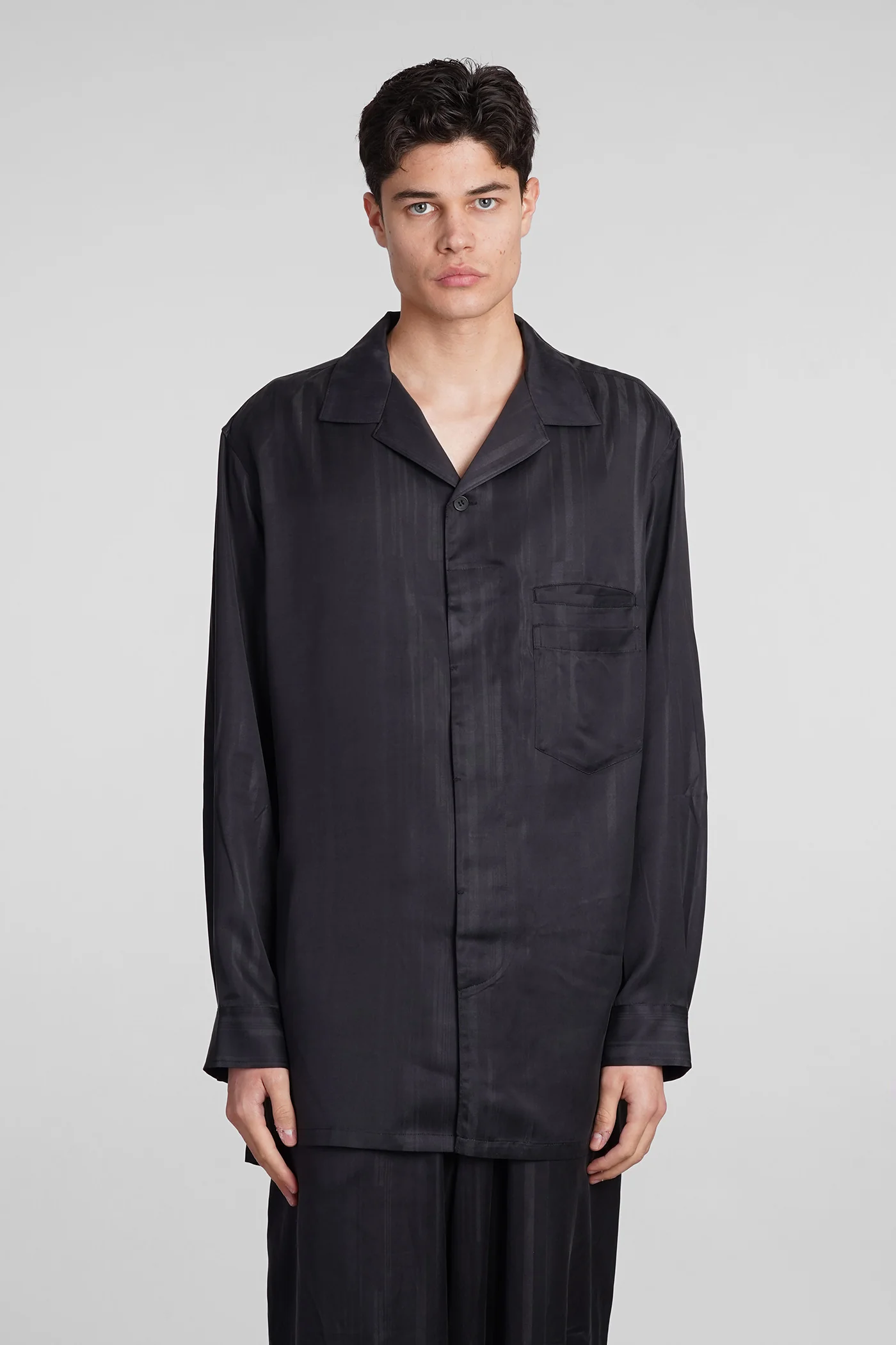 Shirt in black polyamide polyester
