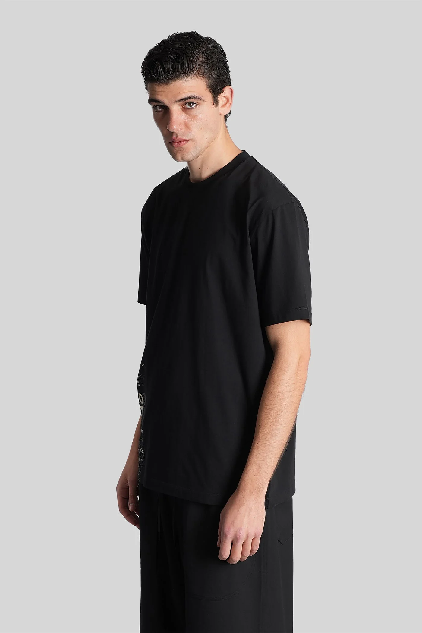 T-Shirt in black cotton - Image 4