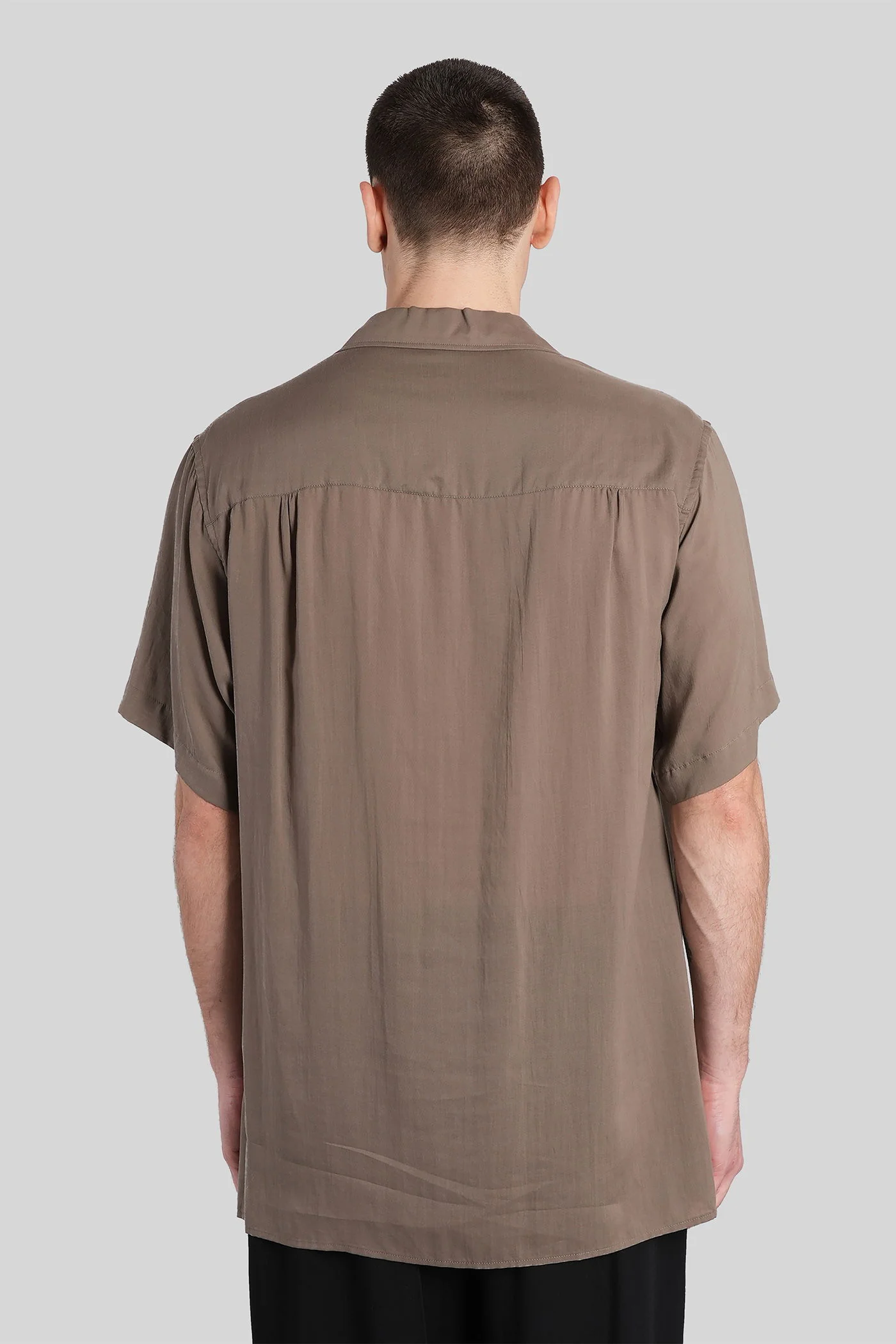 Shirt in taupe Cellulose - Image 3