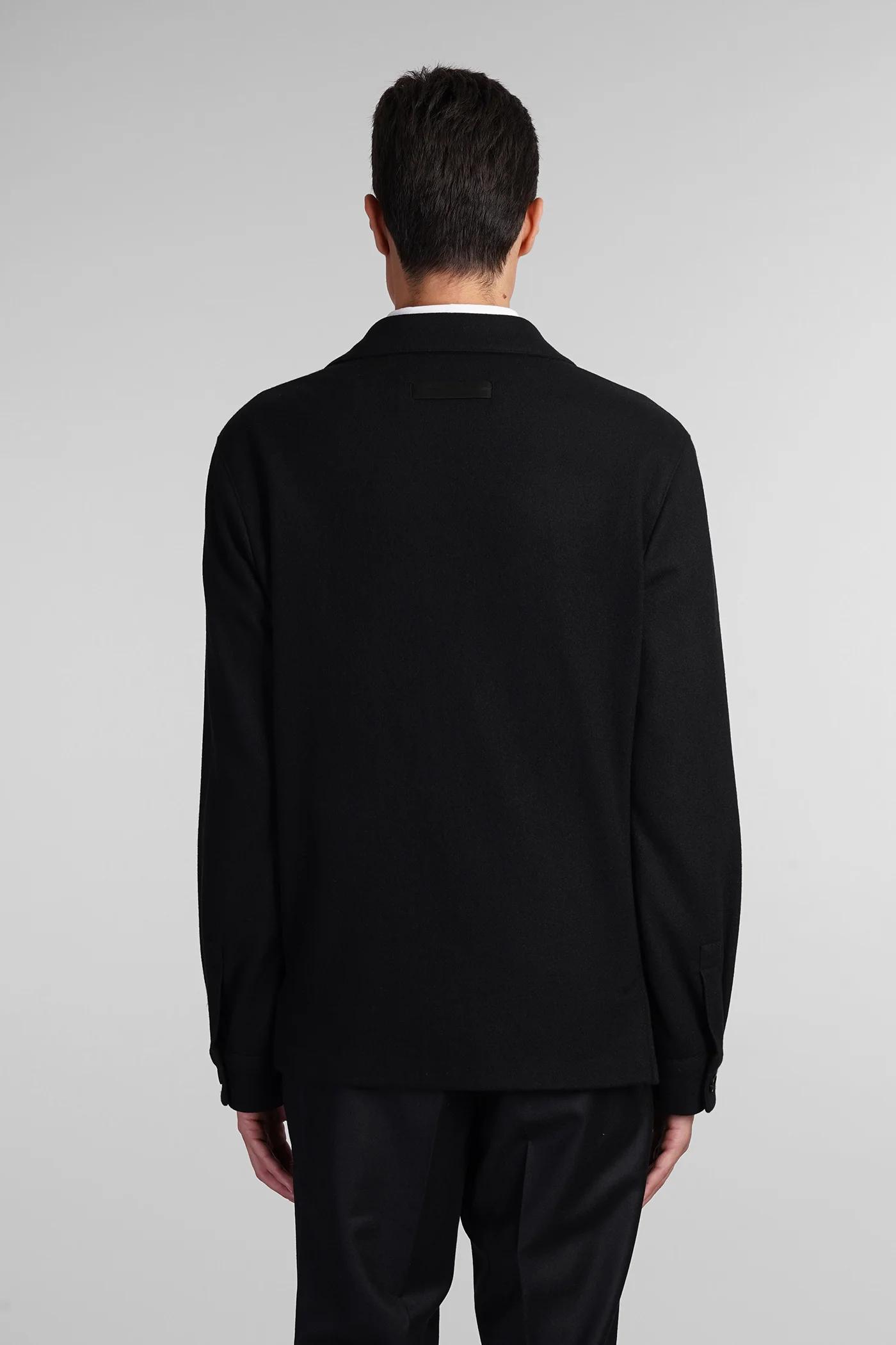 Casual jacket in black wool - Image 3