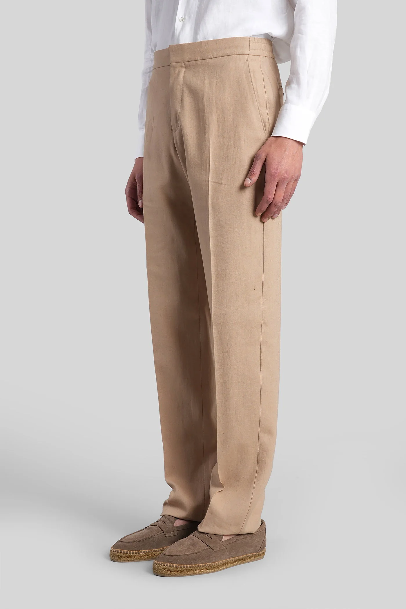 Pants in beige linen - Image 4