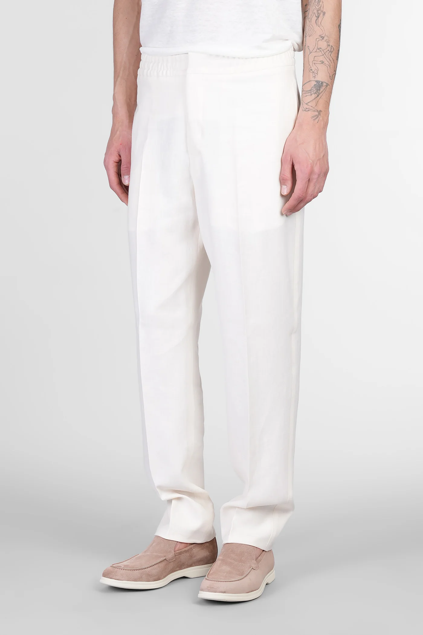 Pants in beige linen - Image 4