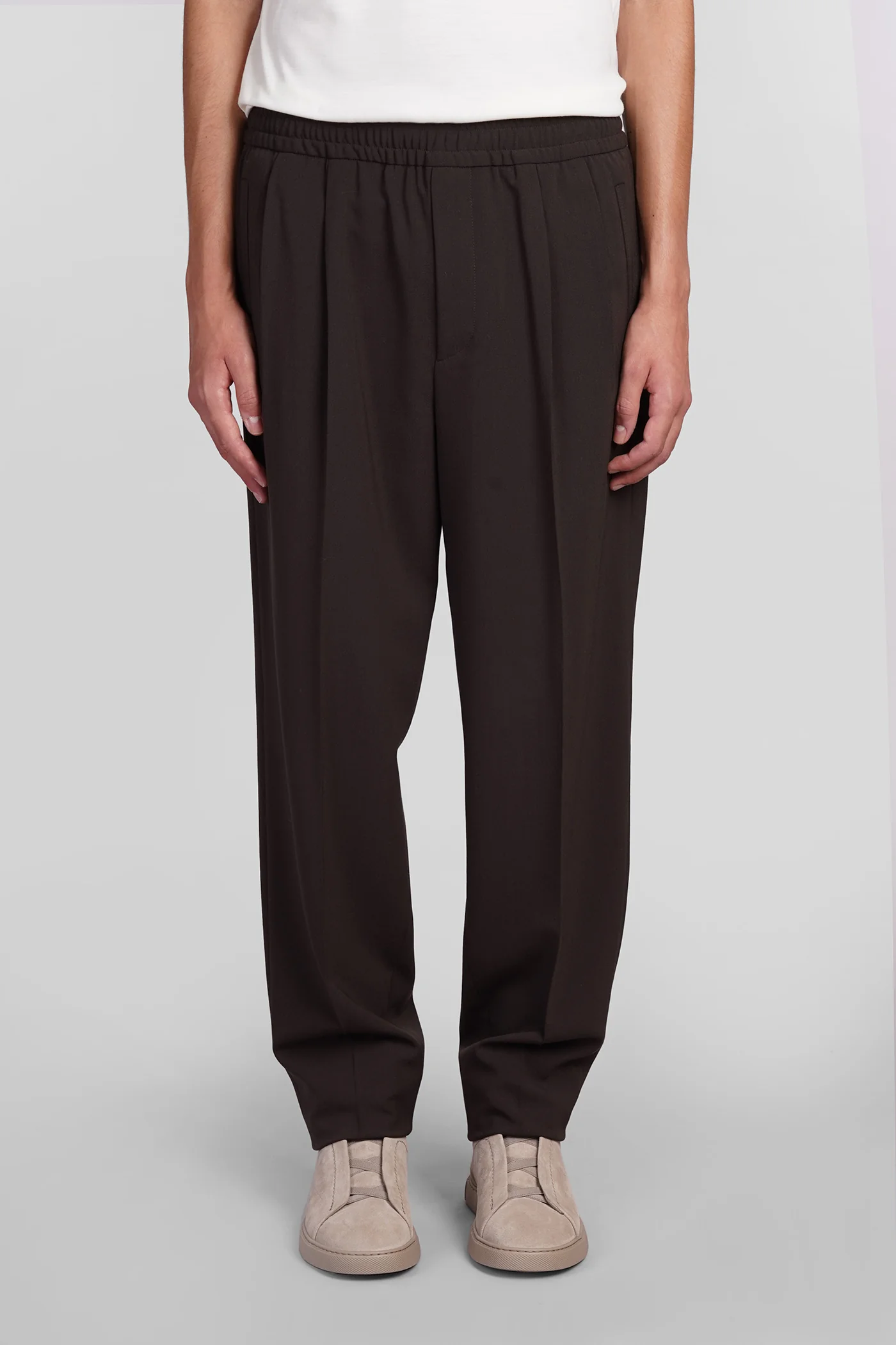 Pants in brown polyester