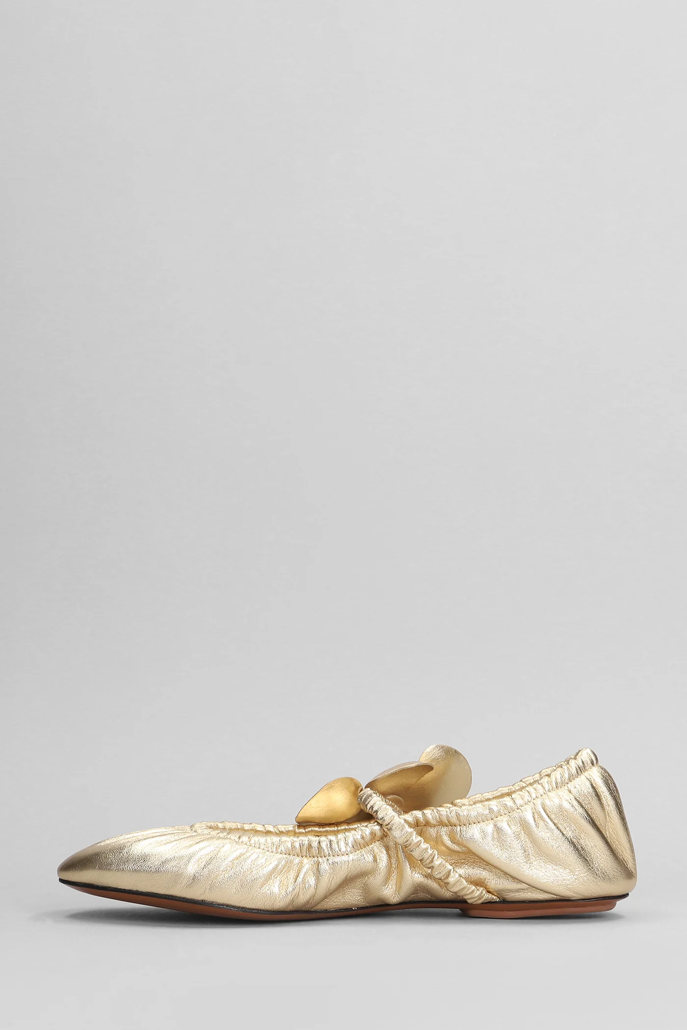 Ballet flats in gold leather - Image 3