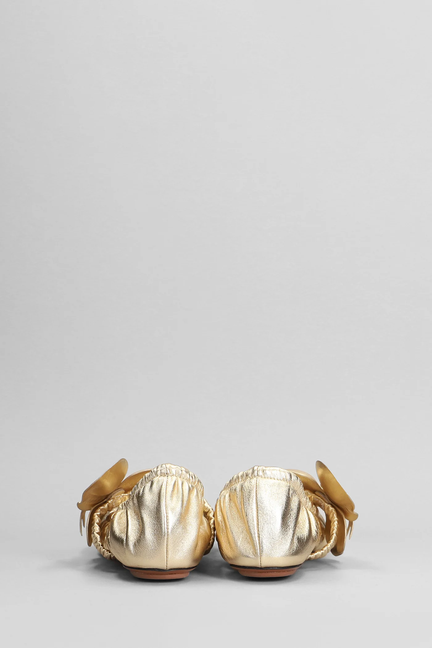 Ballet flats in gold leather - Image 4