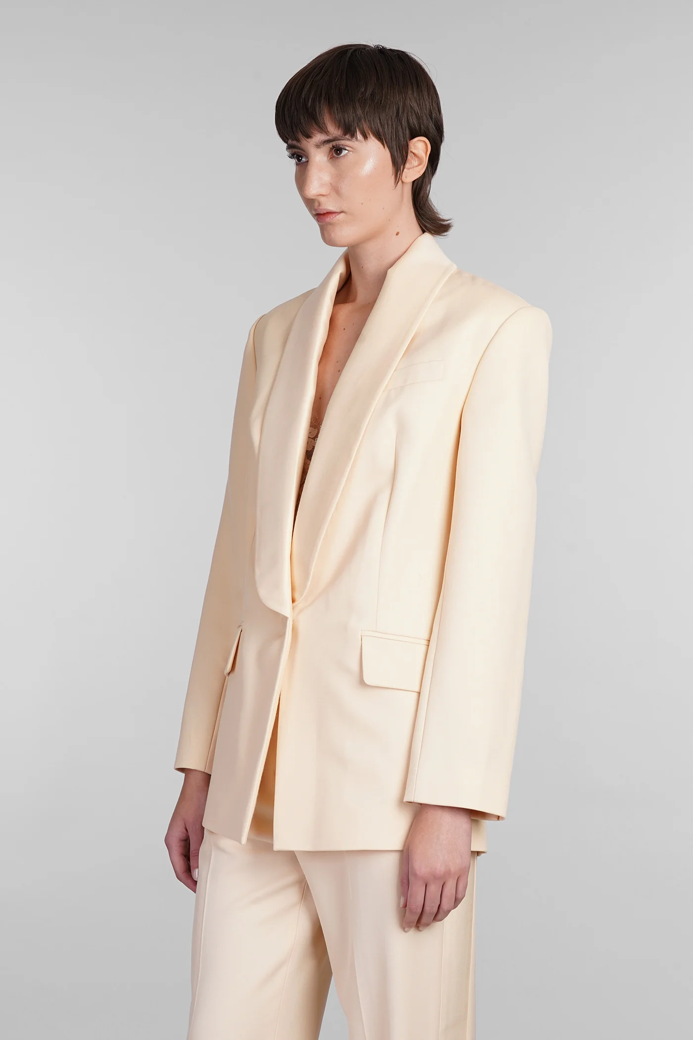 Blazer in beige wool - Image 4