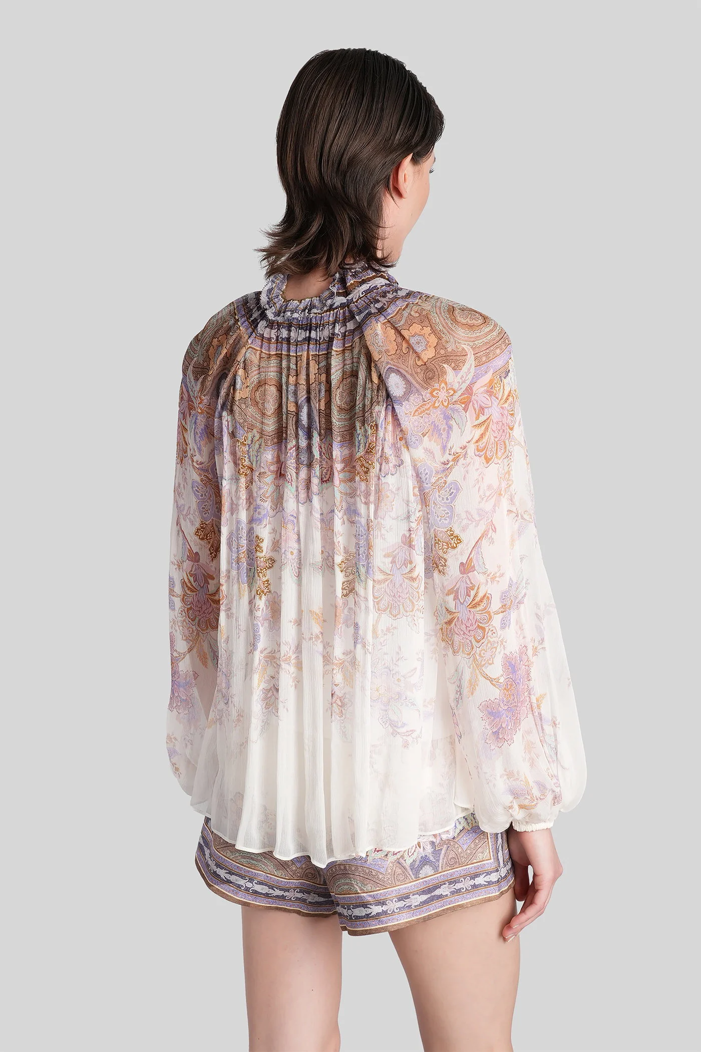 Blouse in beige viscose - Image 3