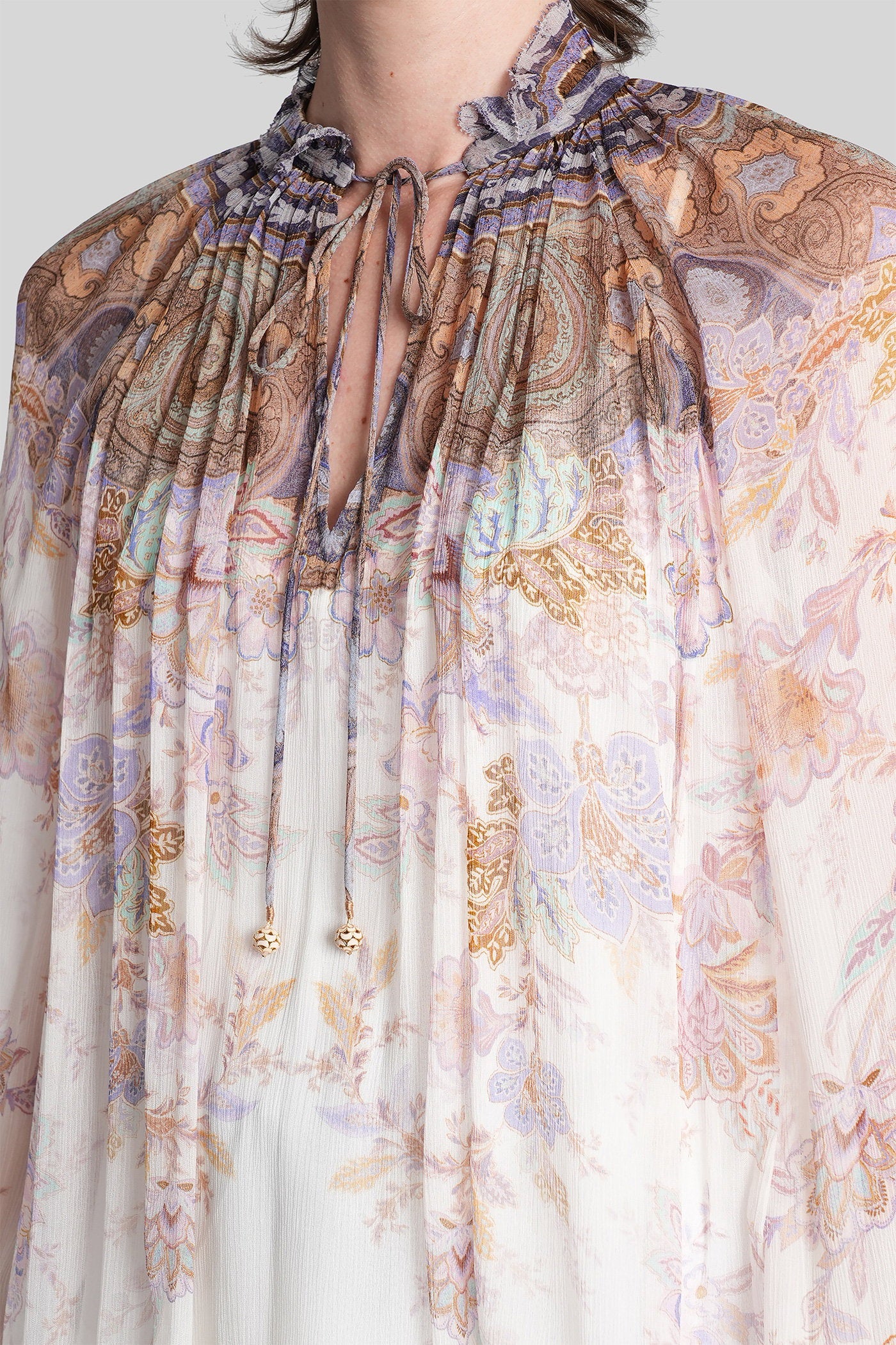 Blouse in beige viscose - Image 5