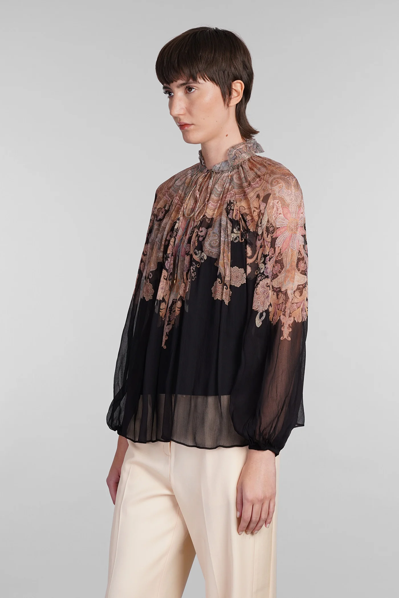 Blouse in black viscose - Image 4