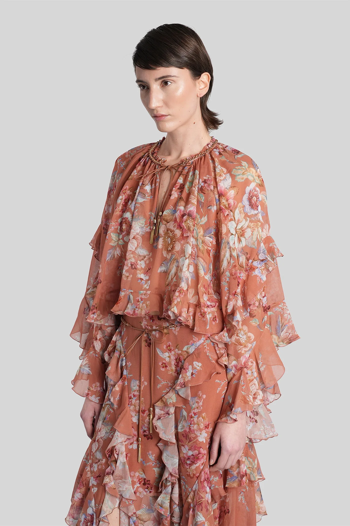 Blouse in brown cotton - Image 4