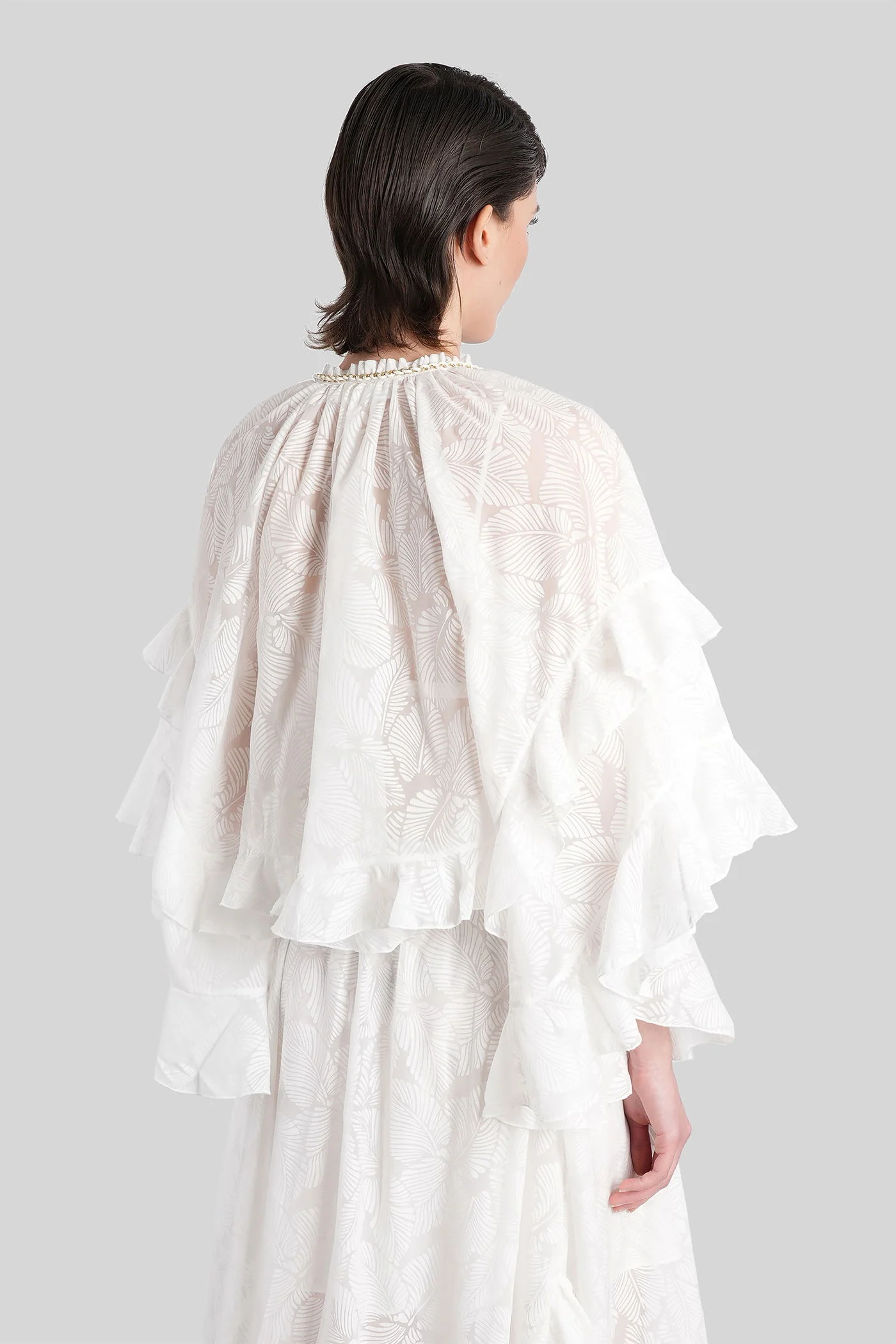 Blouse in white cotton - Image 3