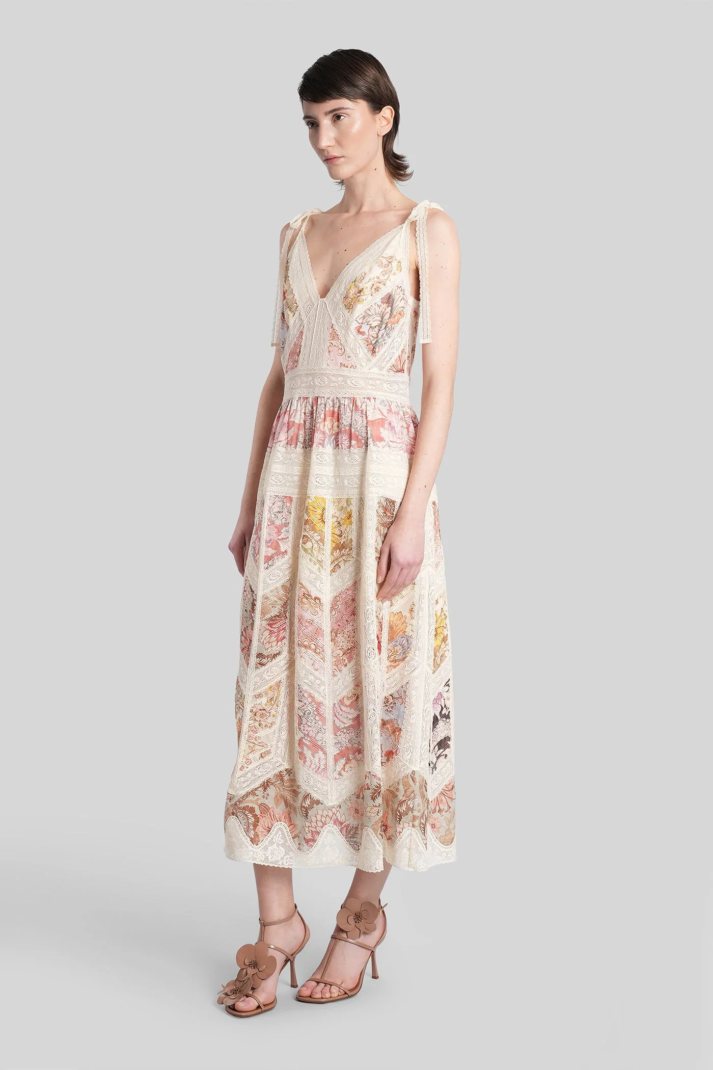 Long dress in beige cotton - Image 4
