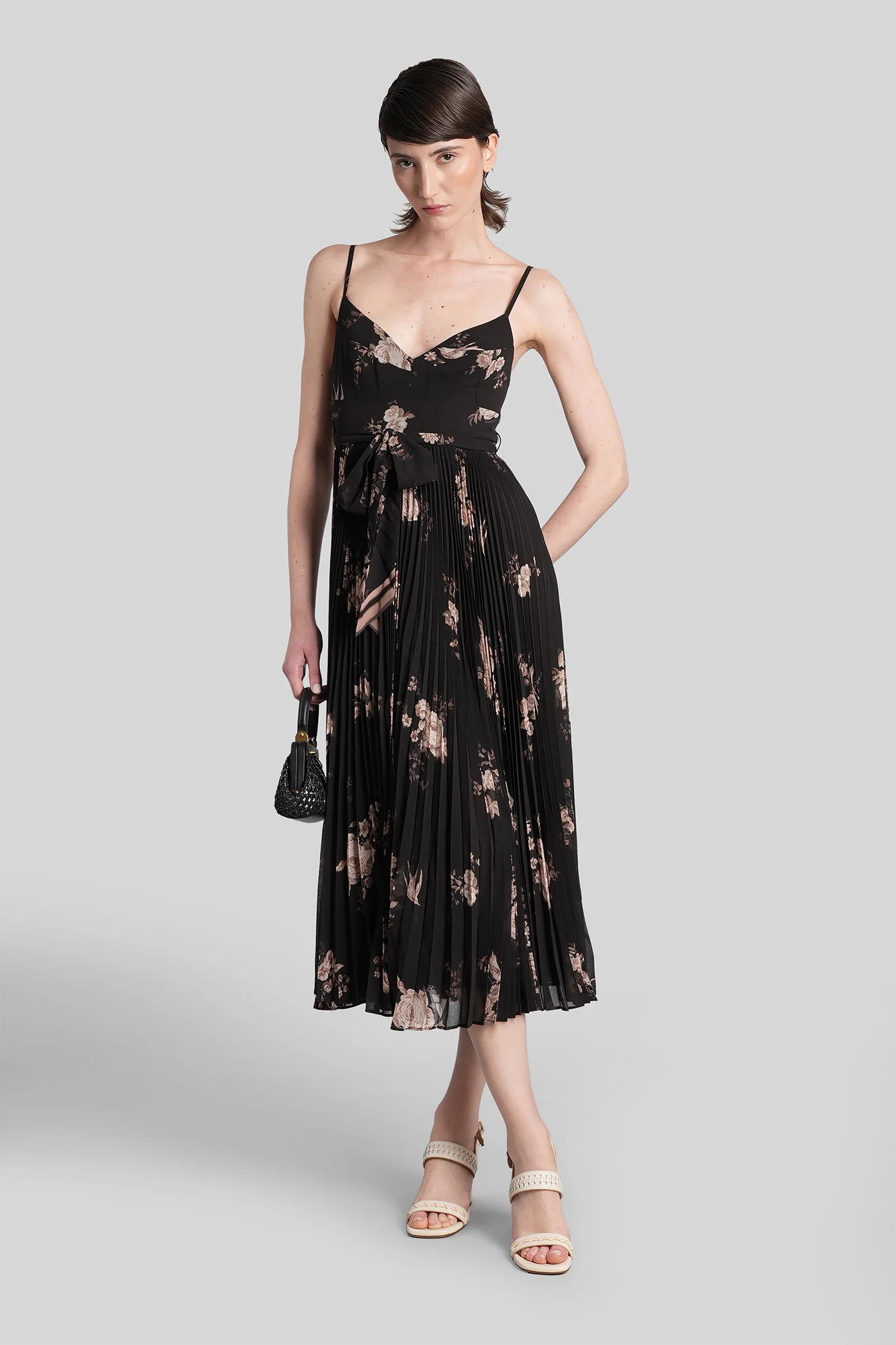 Mini dress in black polyester - Image 2