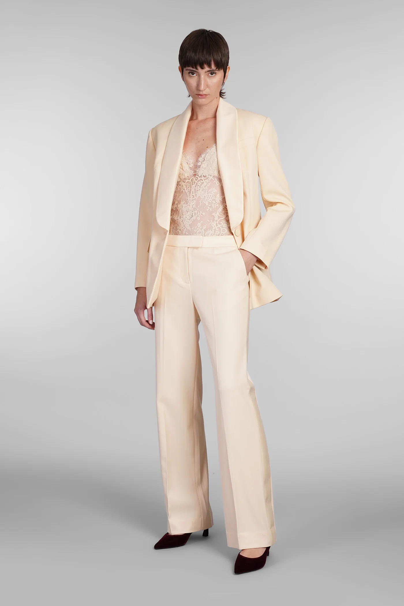 Pants in beige wool - Image 2