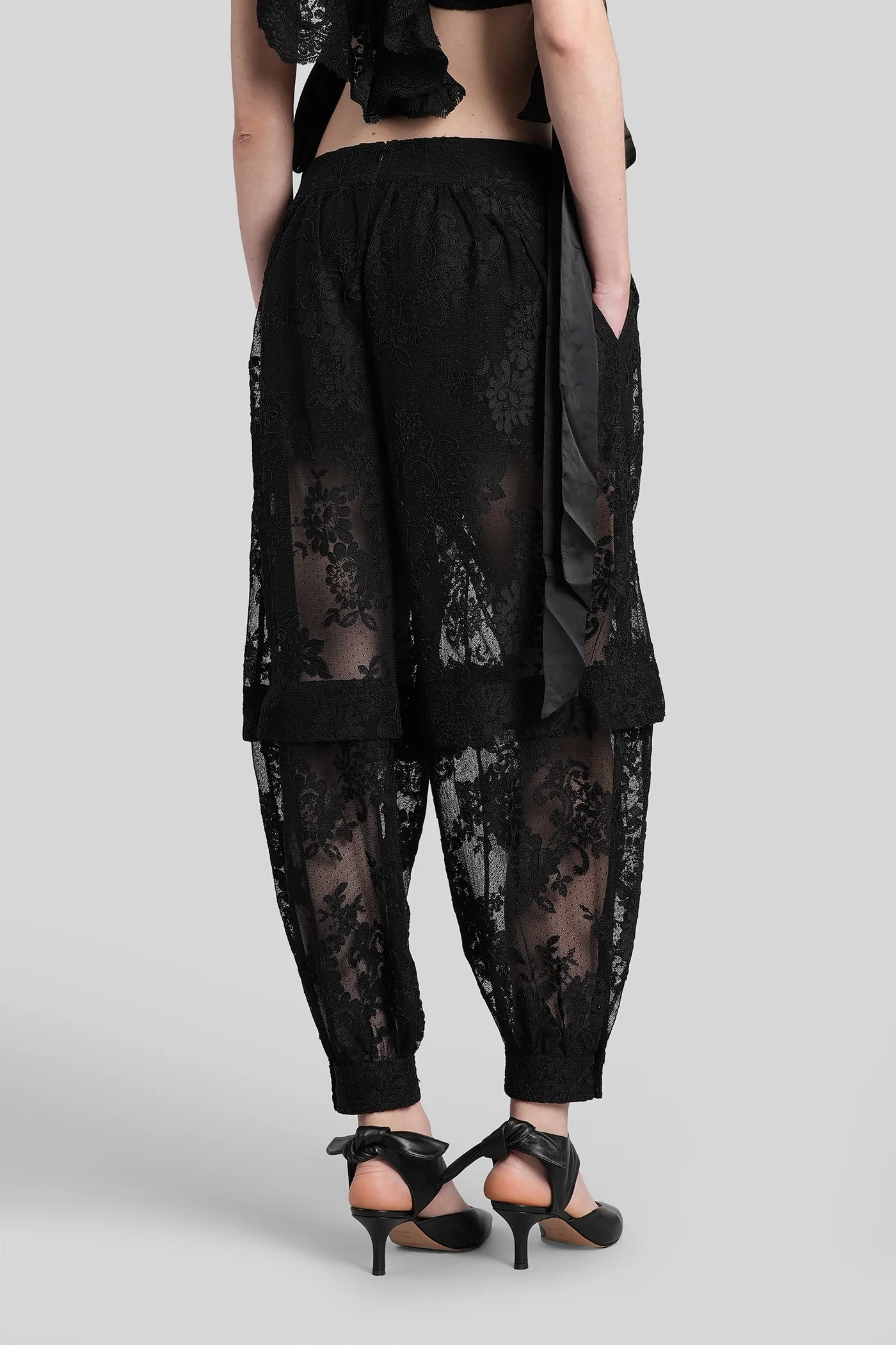 Pants in black polyester - Image 3