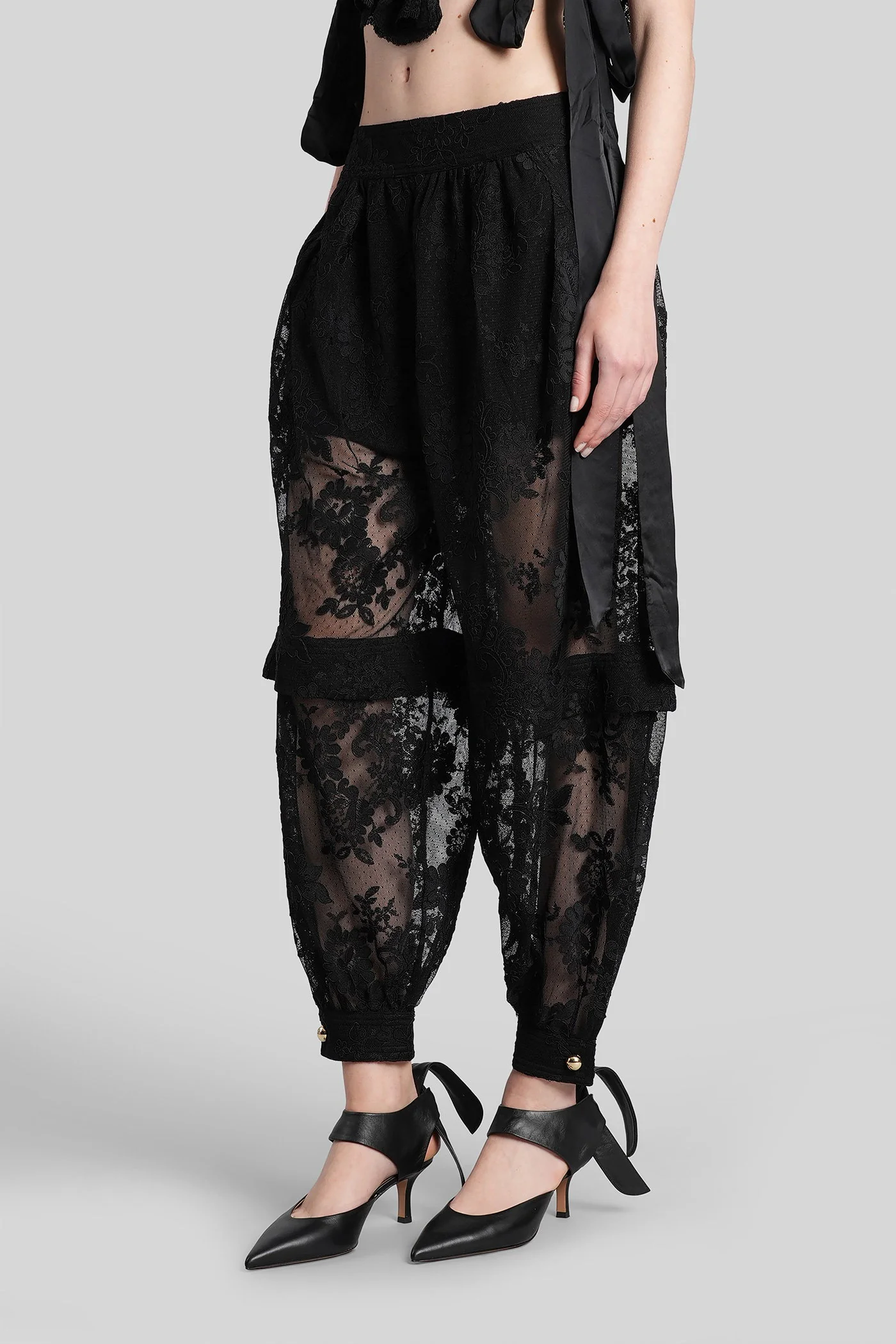 Pants in black polyester - Image 4