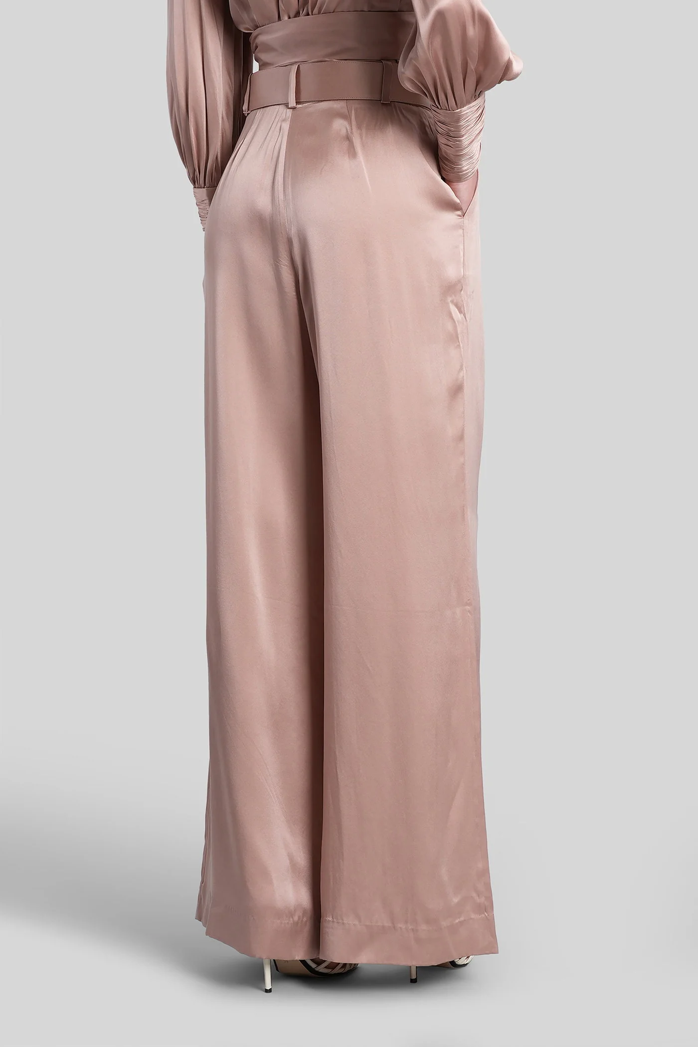 Pants in rose-pink silk - Image 3