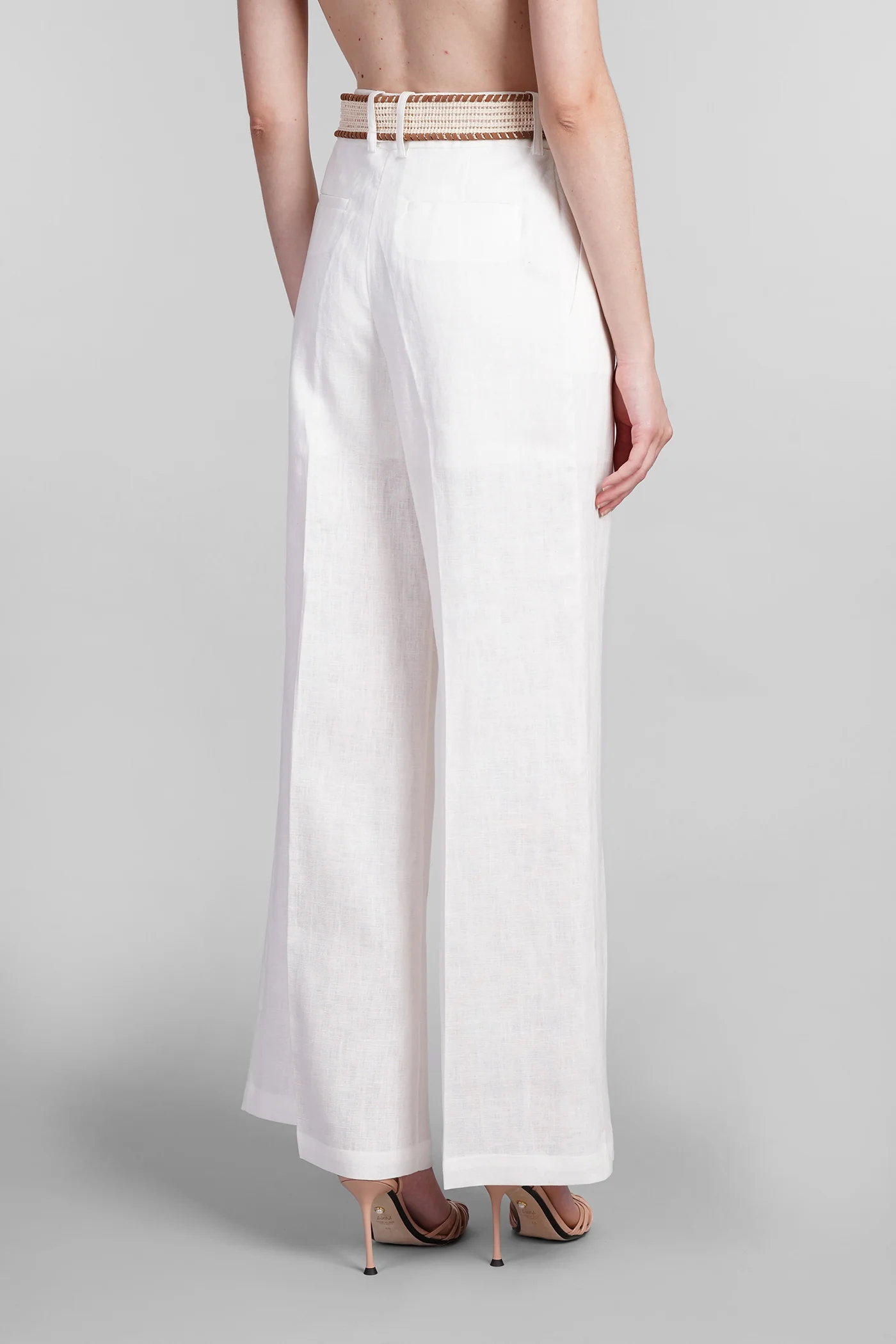 Pants in white linen - Image 3