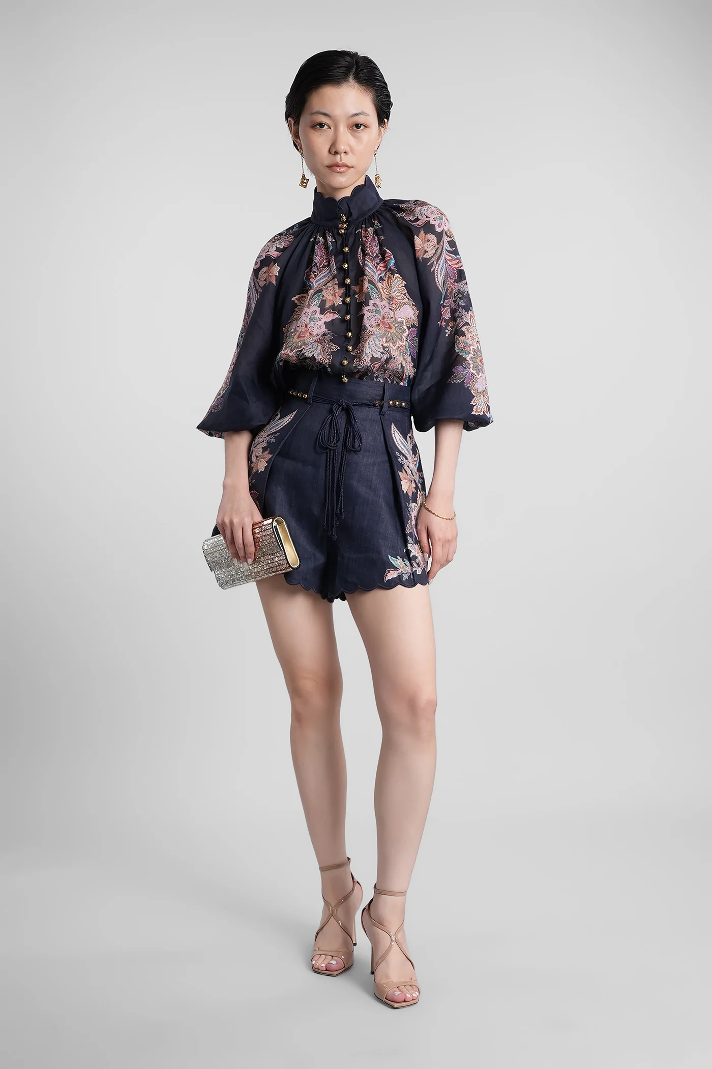 Shirt in blue ramie - Image 2