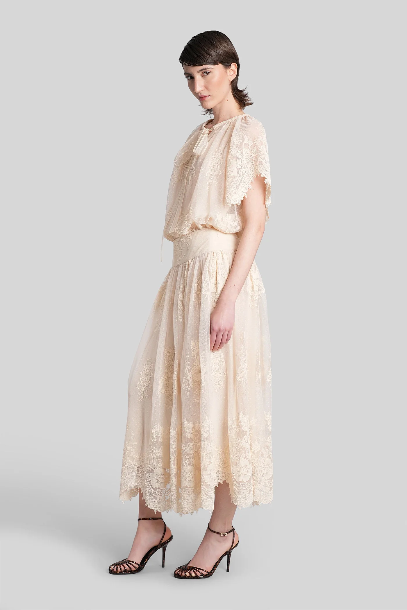 Skirt in beige polyester - Image 2