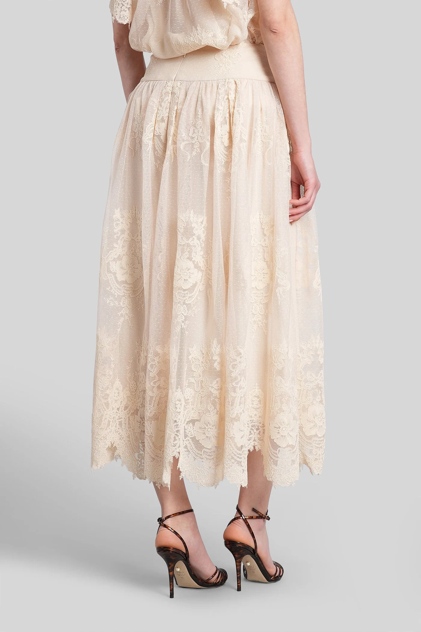 Skirt in beige polyester - Image 3