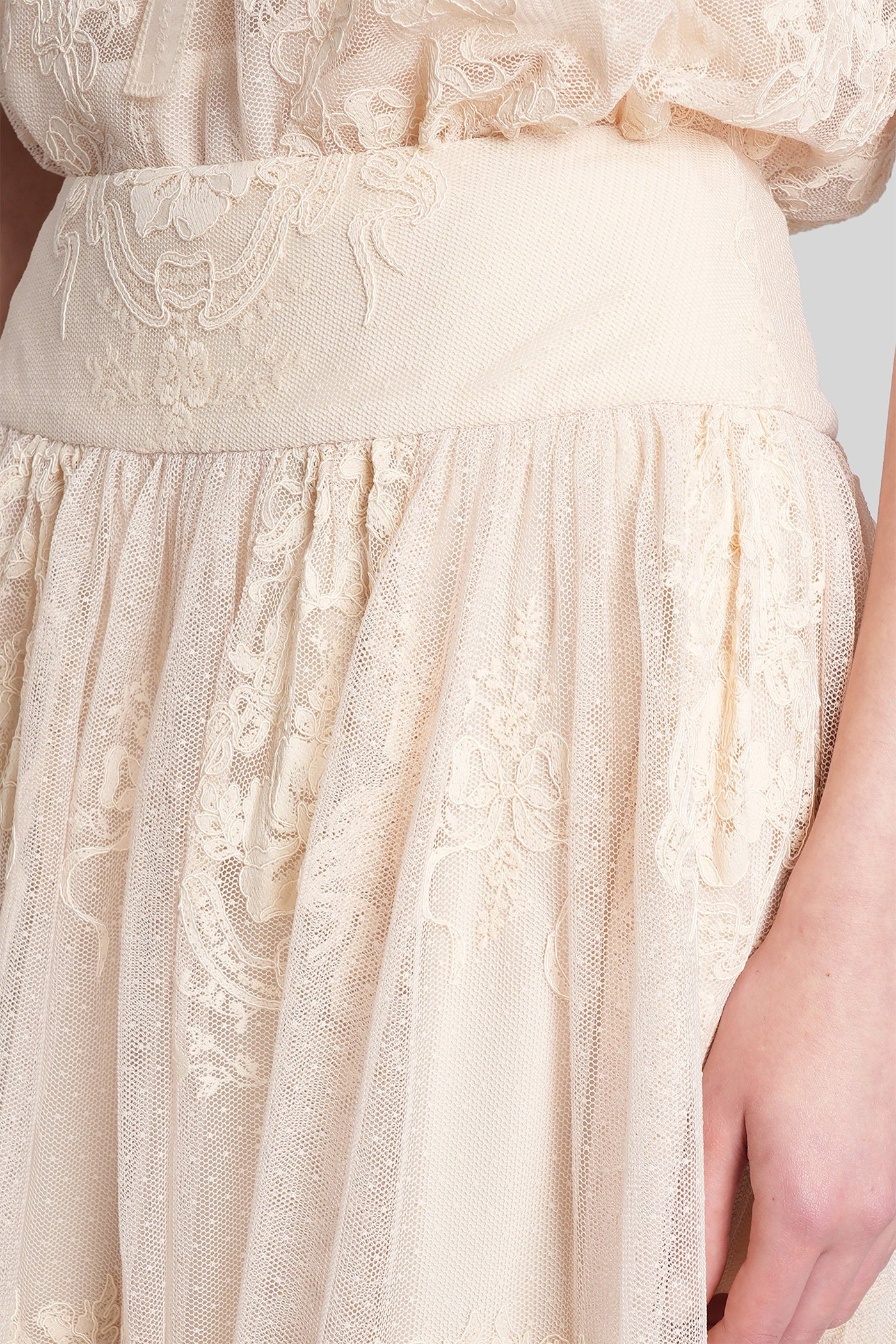 Skirt in beige polyester - Image 5