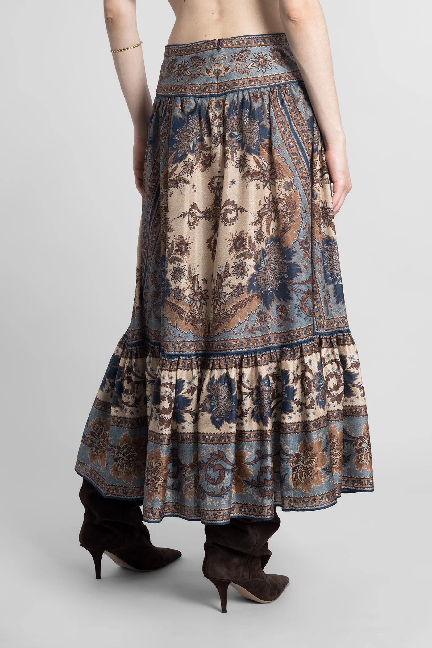 Skirt in blue silk - Image 3