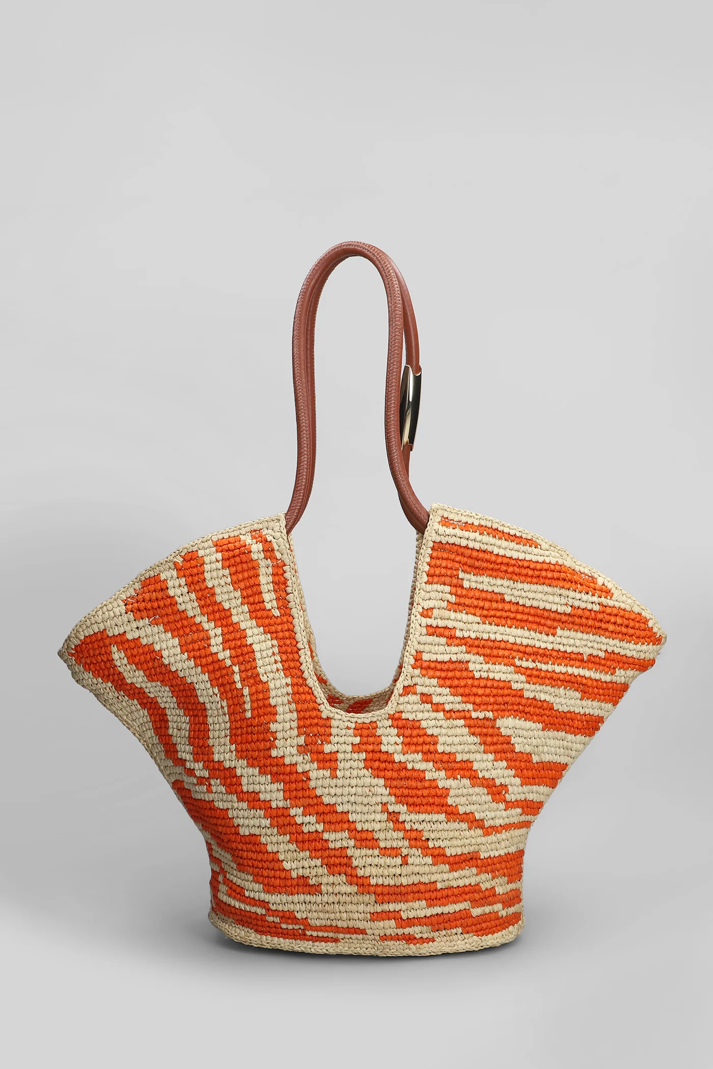 Tote in beige raffia - Image 3